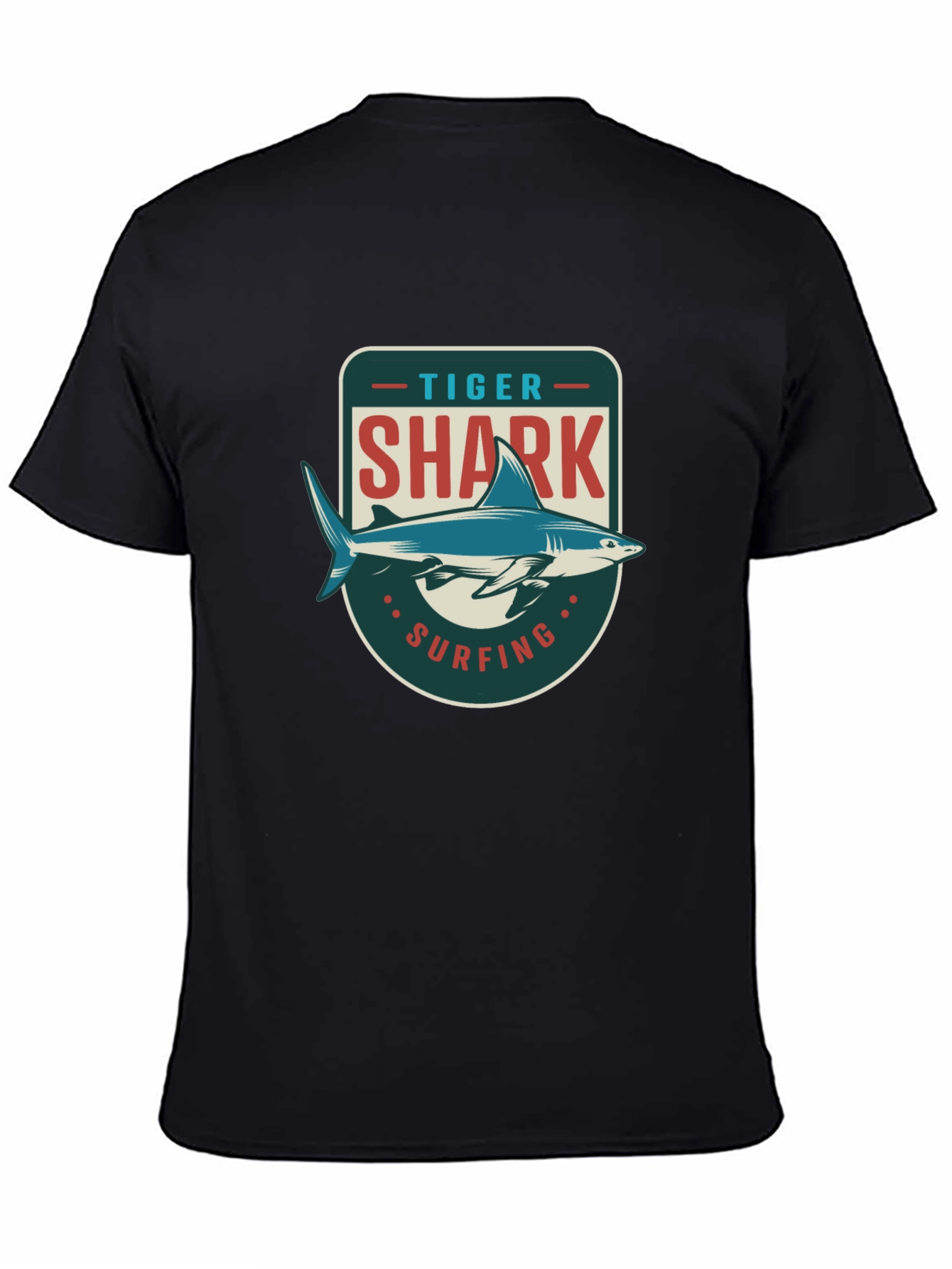 Tiger Shark Surfing Graphic T-Shirt