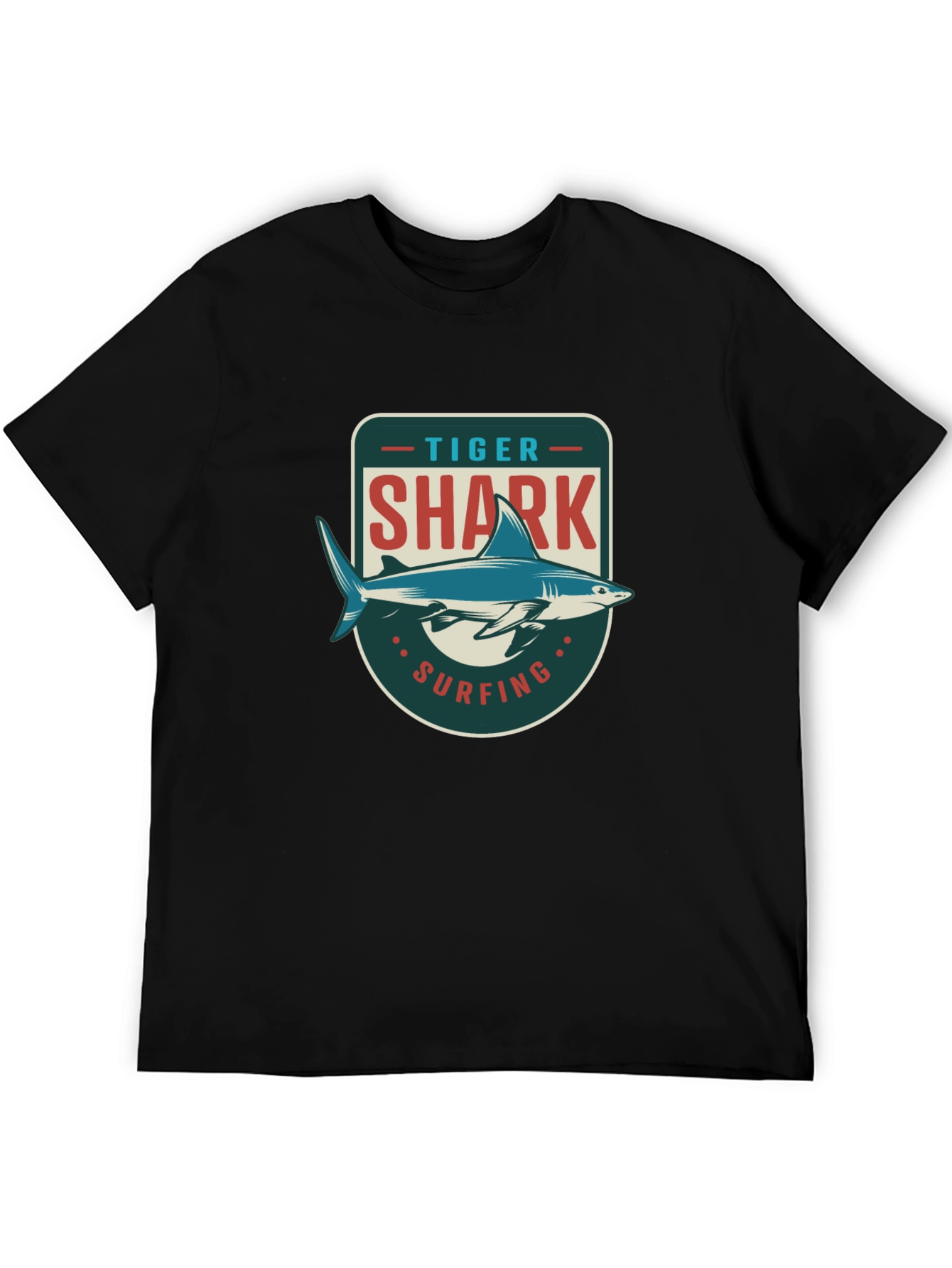 Tiger Shark Surfing Graphic T-Shirt