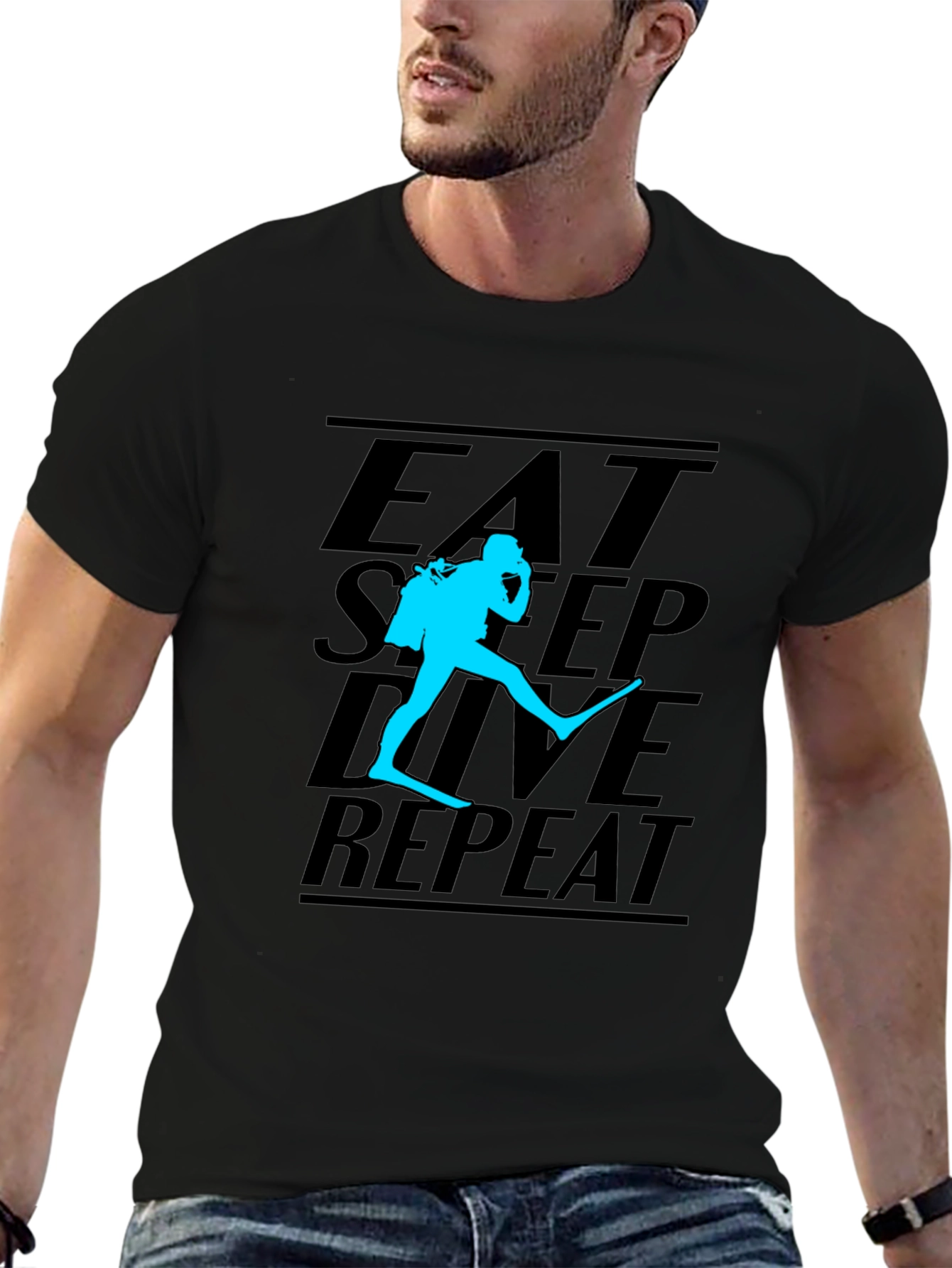Eat Sleep Dive Repeat Black T-Shirt