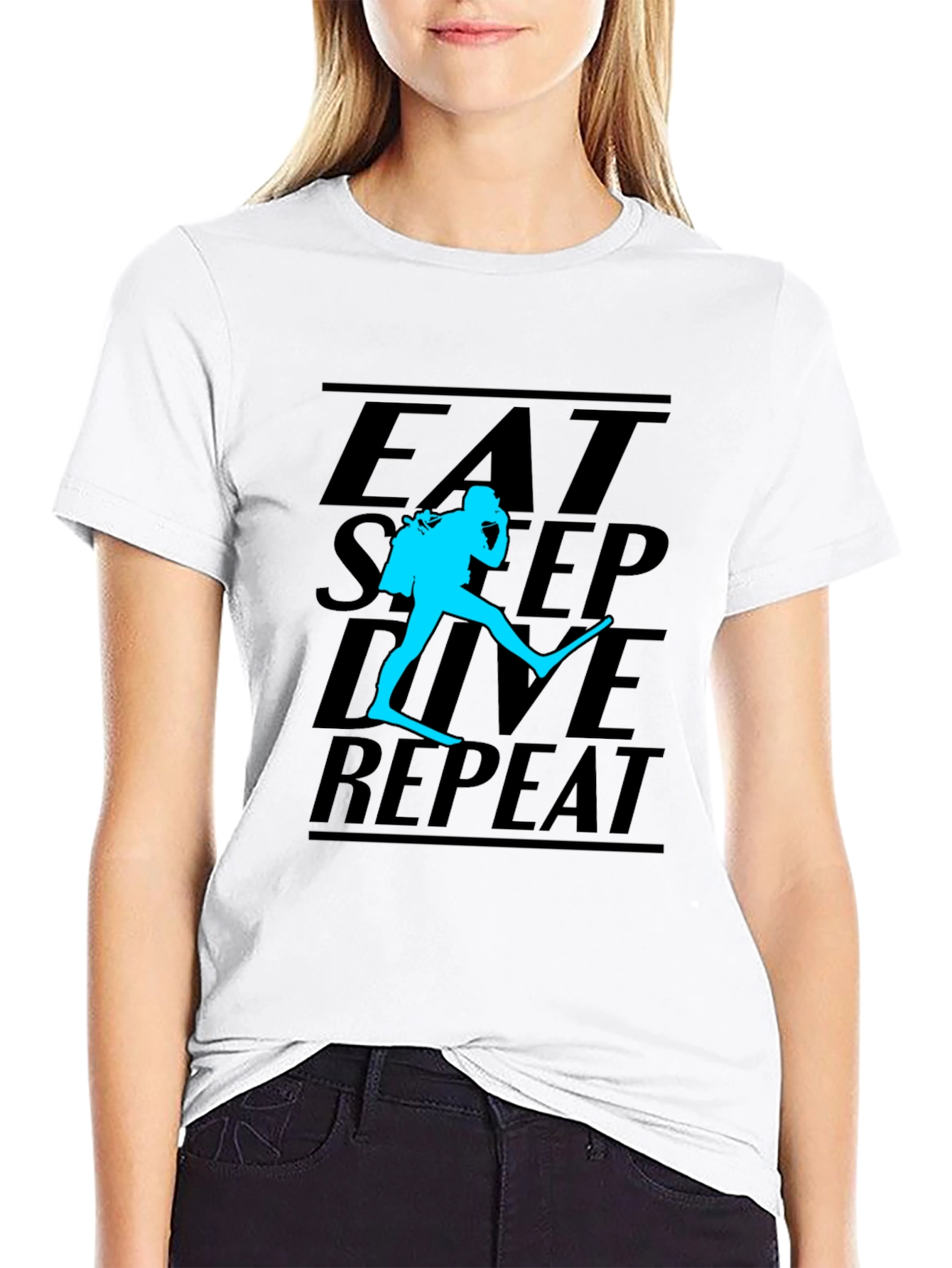 Eat Sleep Dive Repeat Black T-Shirt
