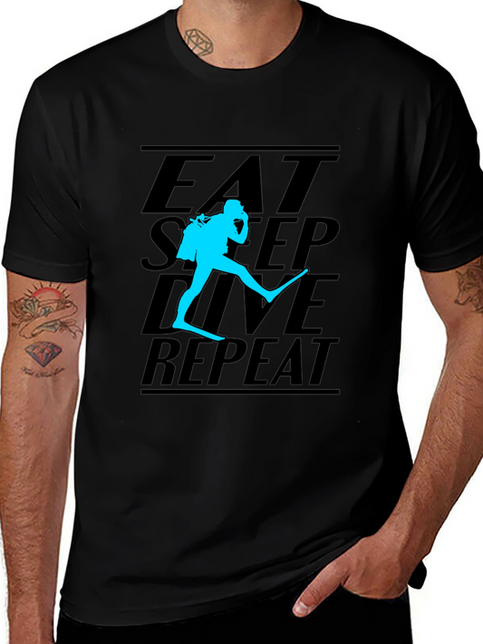 Eat Sleep Dive Repeat Black T-Shirt
