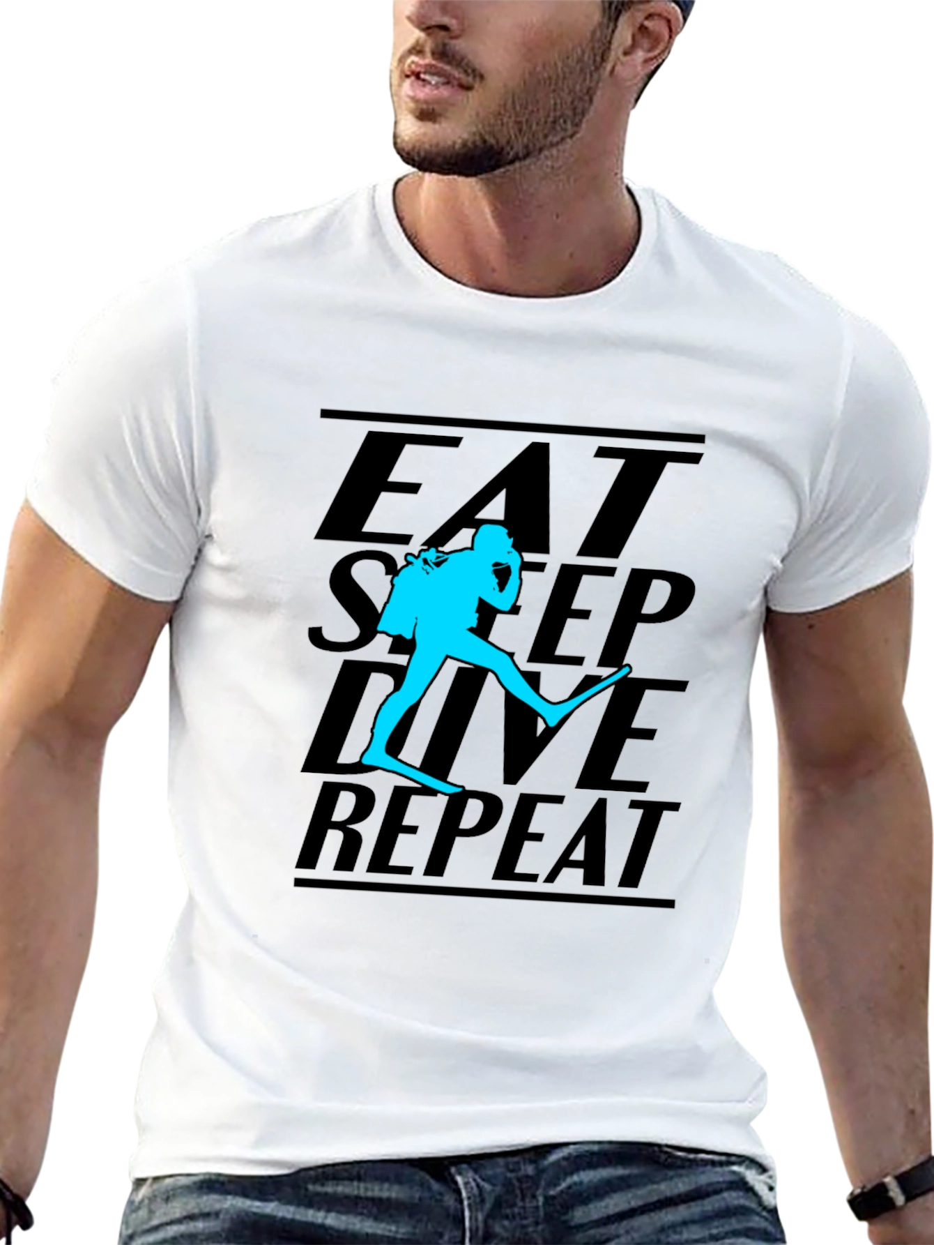 Eat Sleep Dive Repeat Black T-Shirt