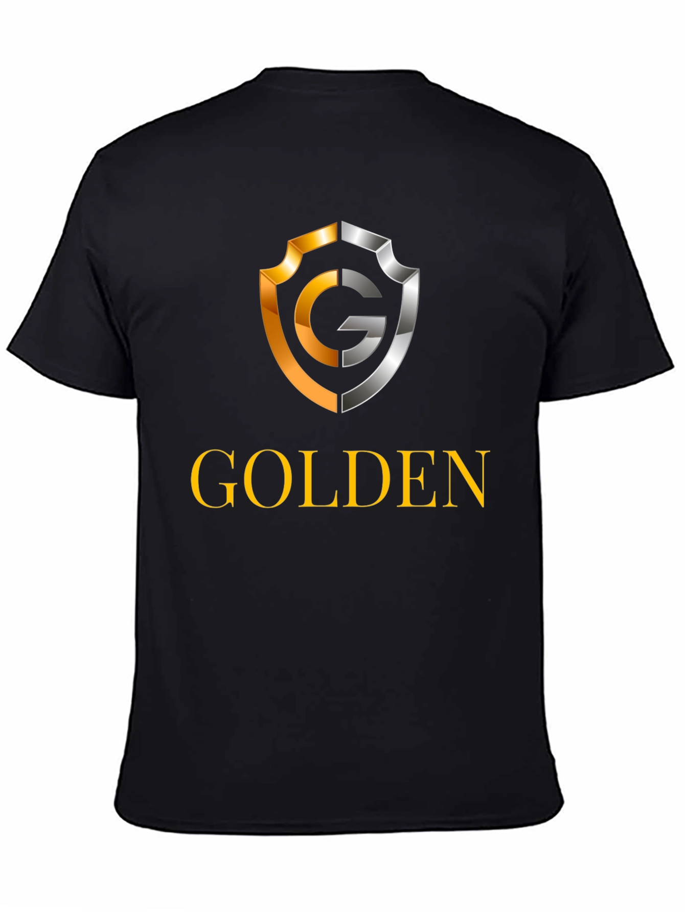 Golden Logo Black T-Shirt