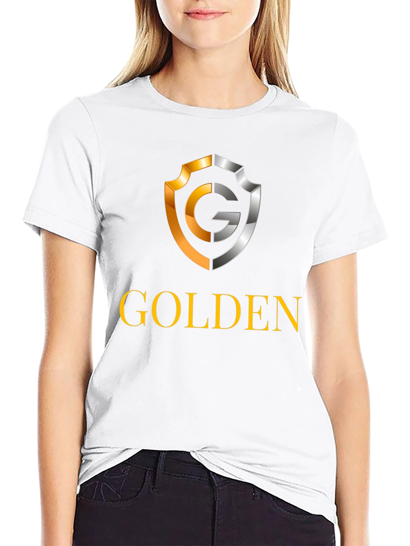 Golden Logo Black T-Shirt