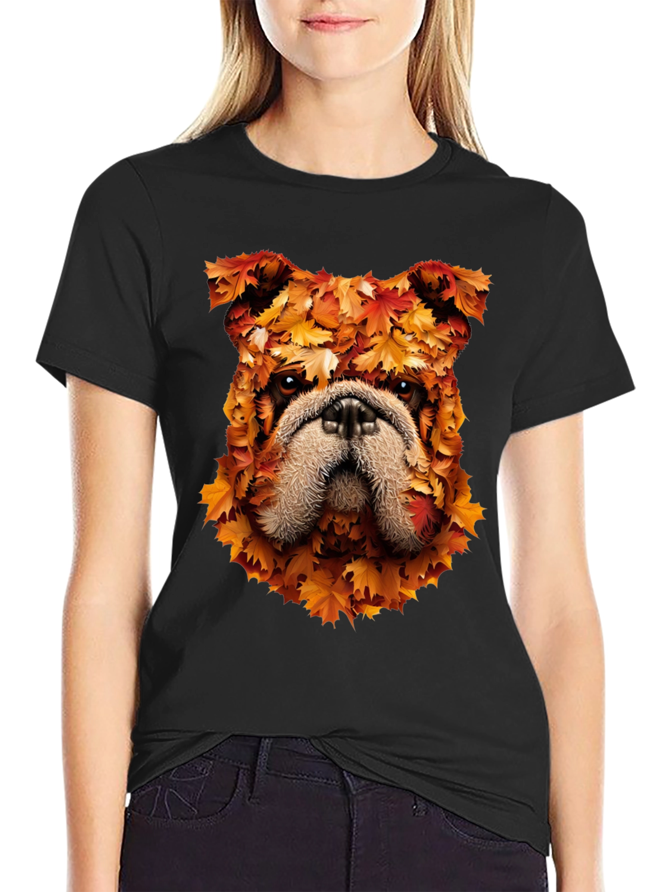 Autumn Bulldog Graphic Tee