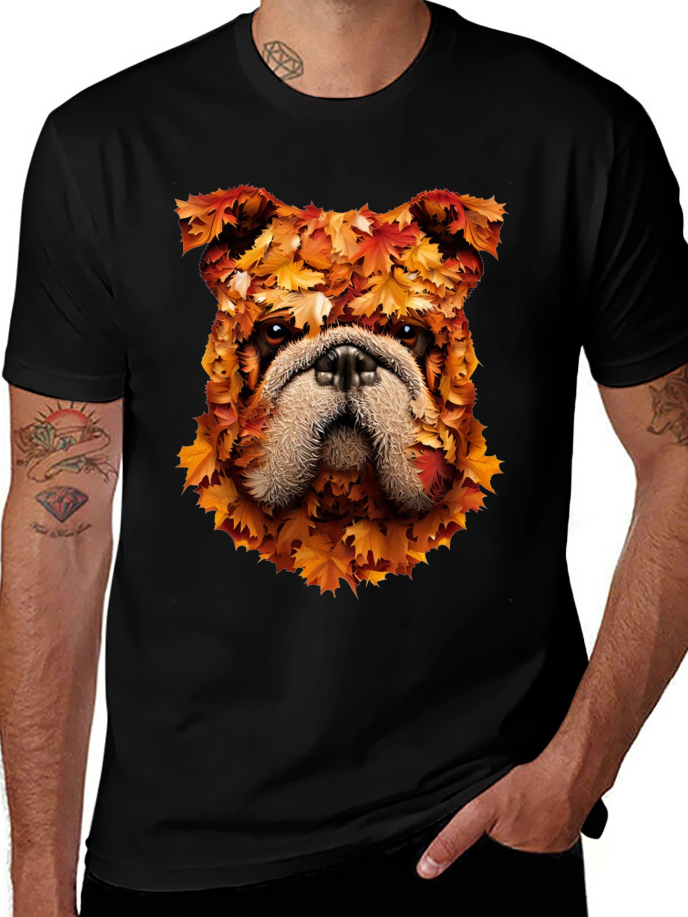 Autumn Bulldog Graphic Tee