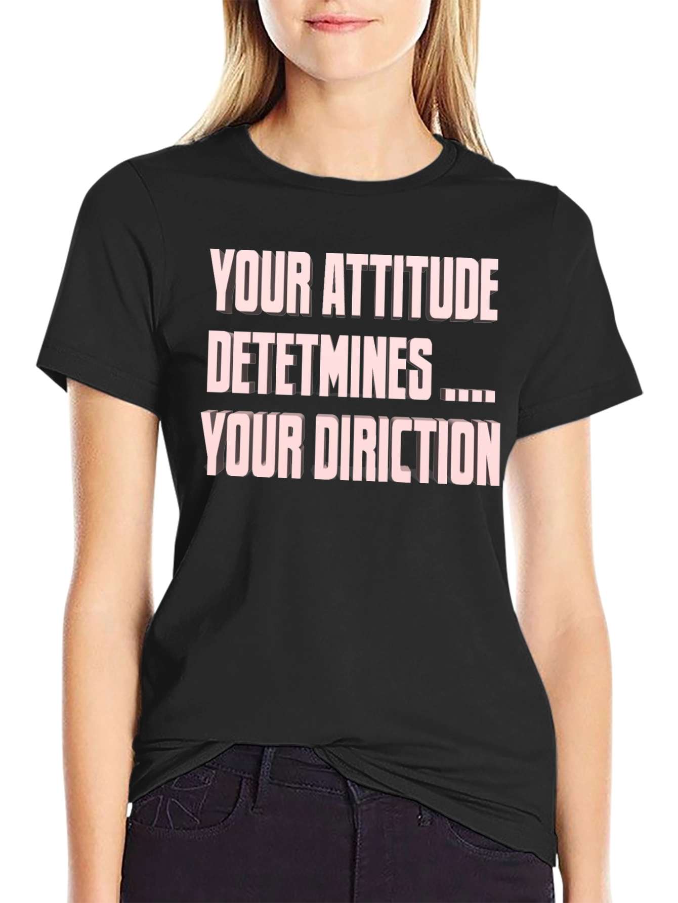 Attitude Determines Direction Black T-Shirt