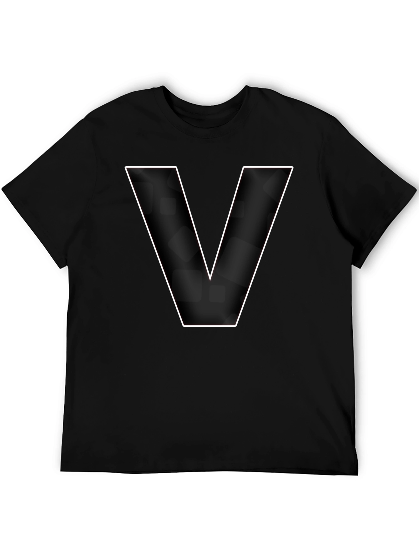 Bold Letter V Black Graphic T-Shirt