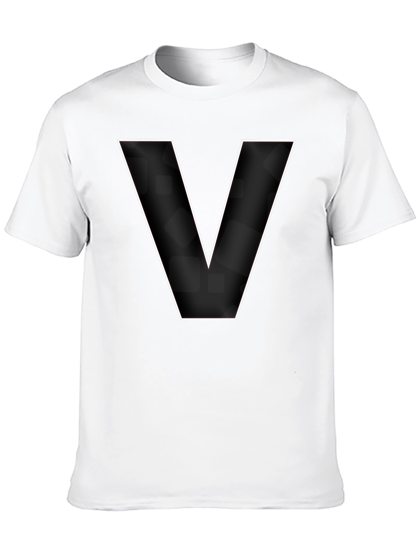 Bold Letter V Black Graphic T-Shirt
