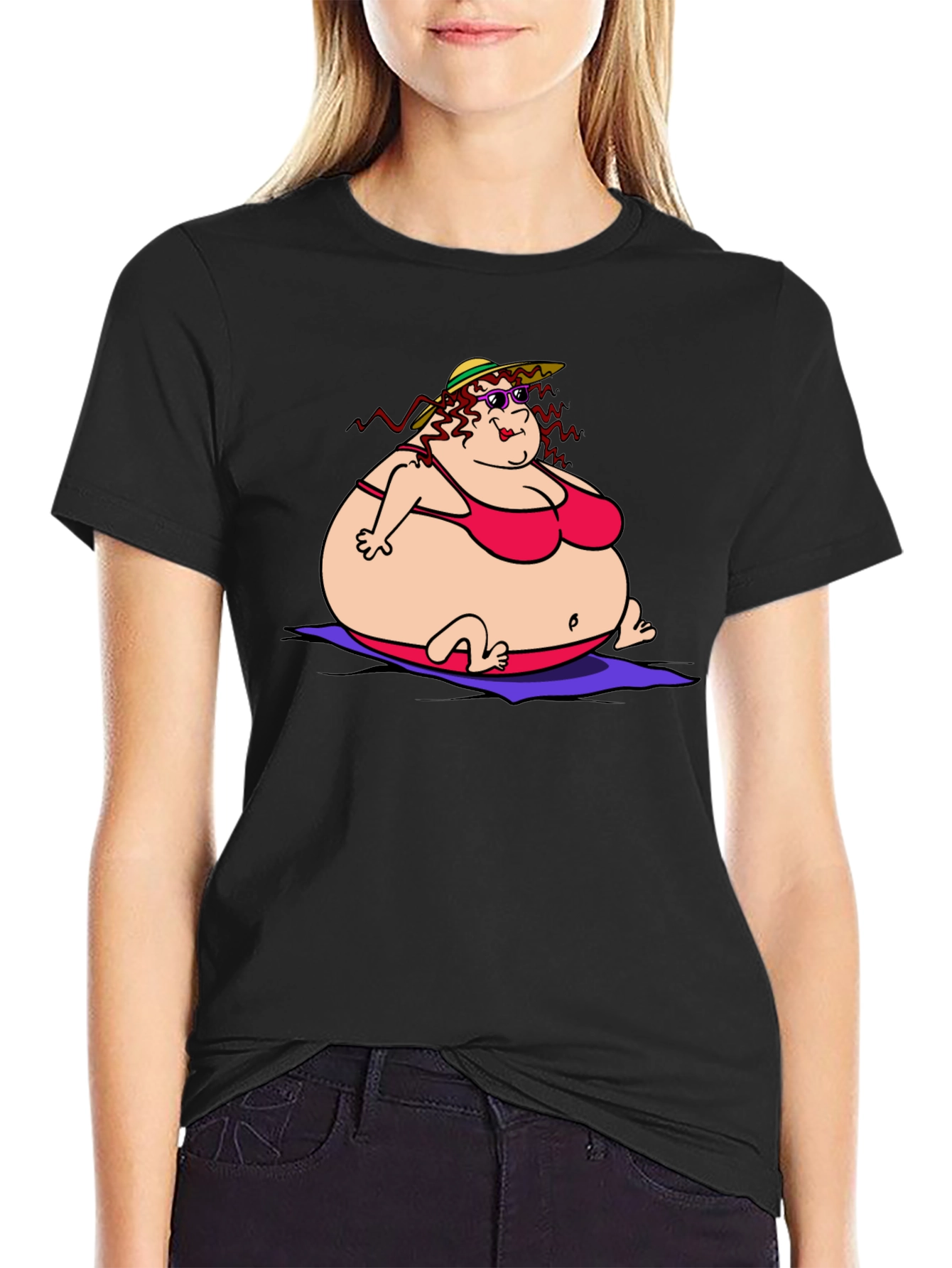 Humorous Cartoon Lady T-Shirt