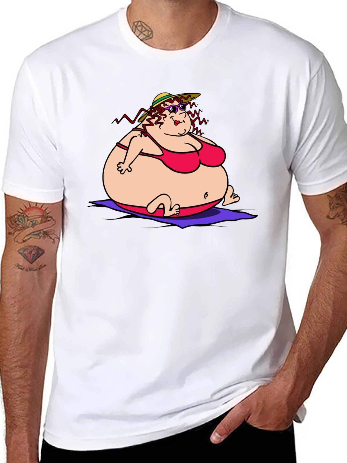 Humorous Cartoon Lady T-Shirt
