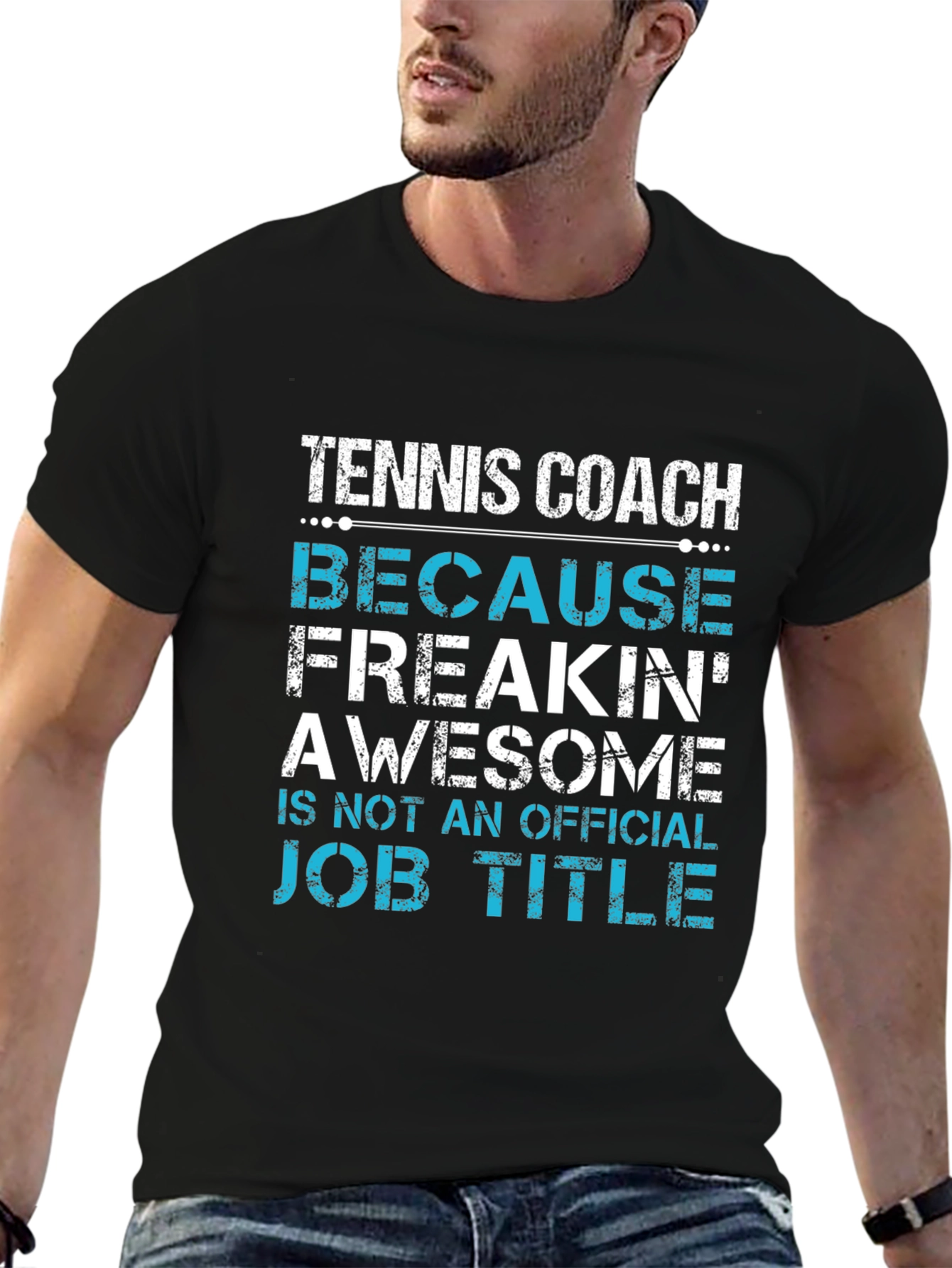 Tennis Coach Awesome Job Title Graphic Tee