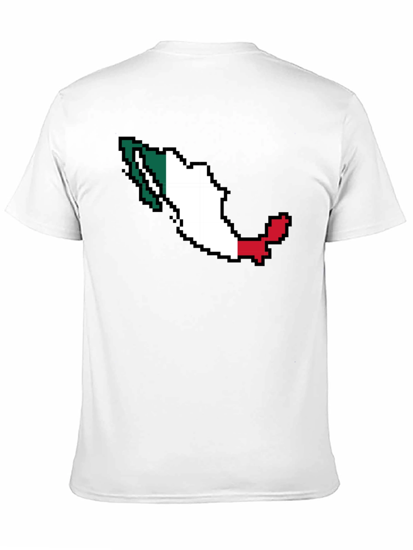 Mexico Pixel Flag T-Shirt - Black Crew Neck Tee