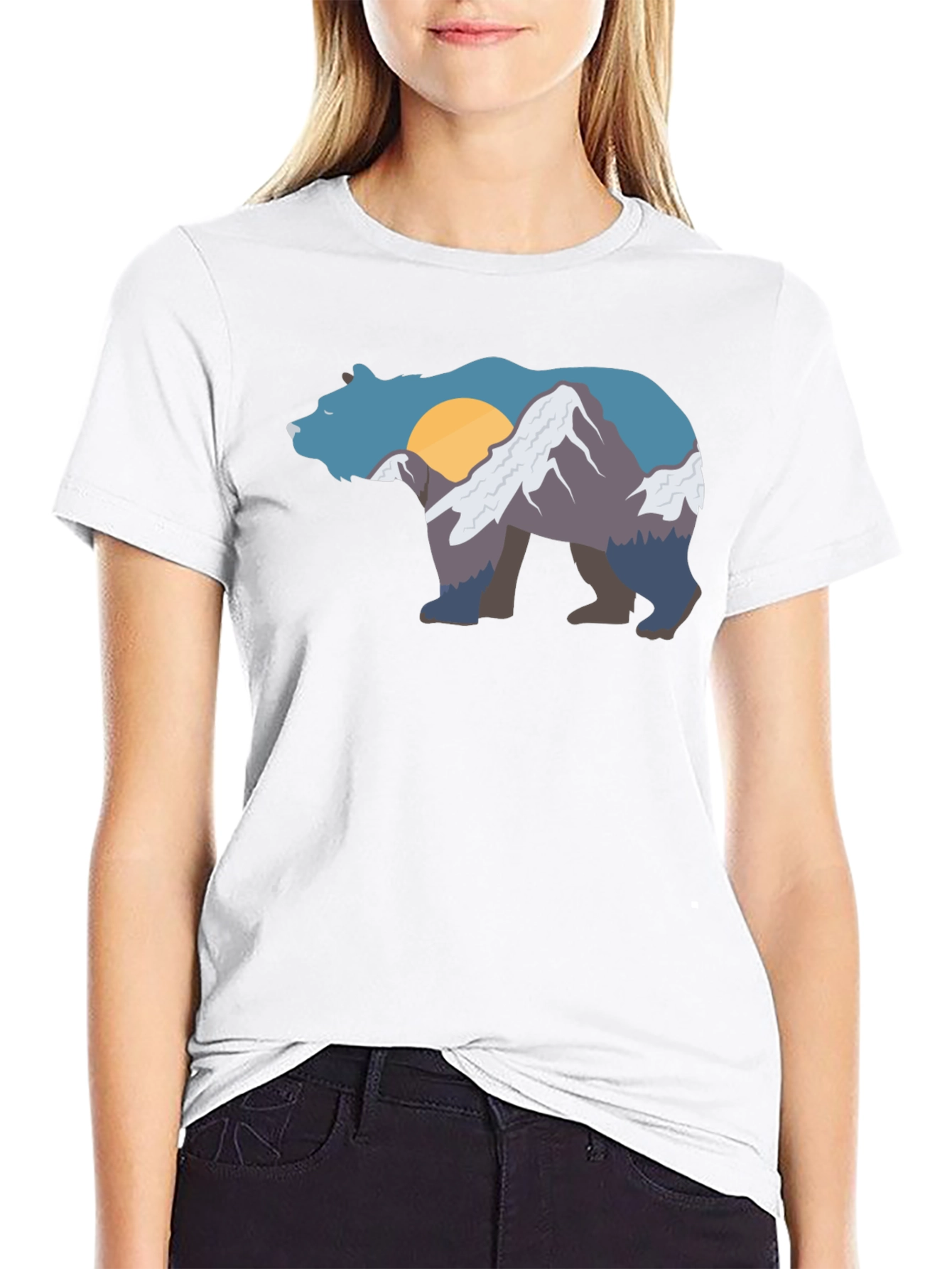 Bear Mountain Graphic Tee - Black Crew Neck