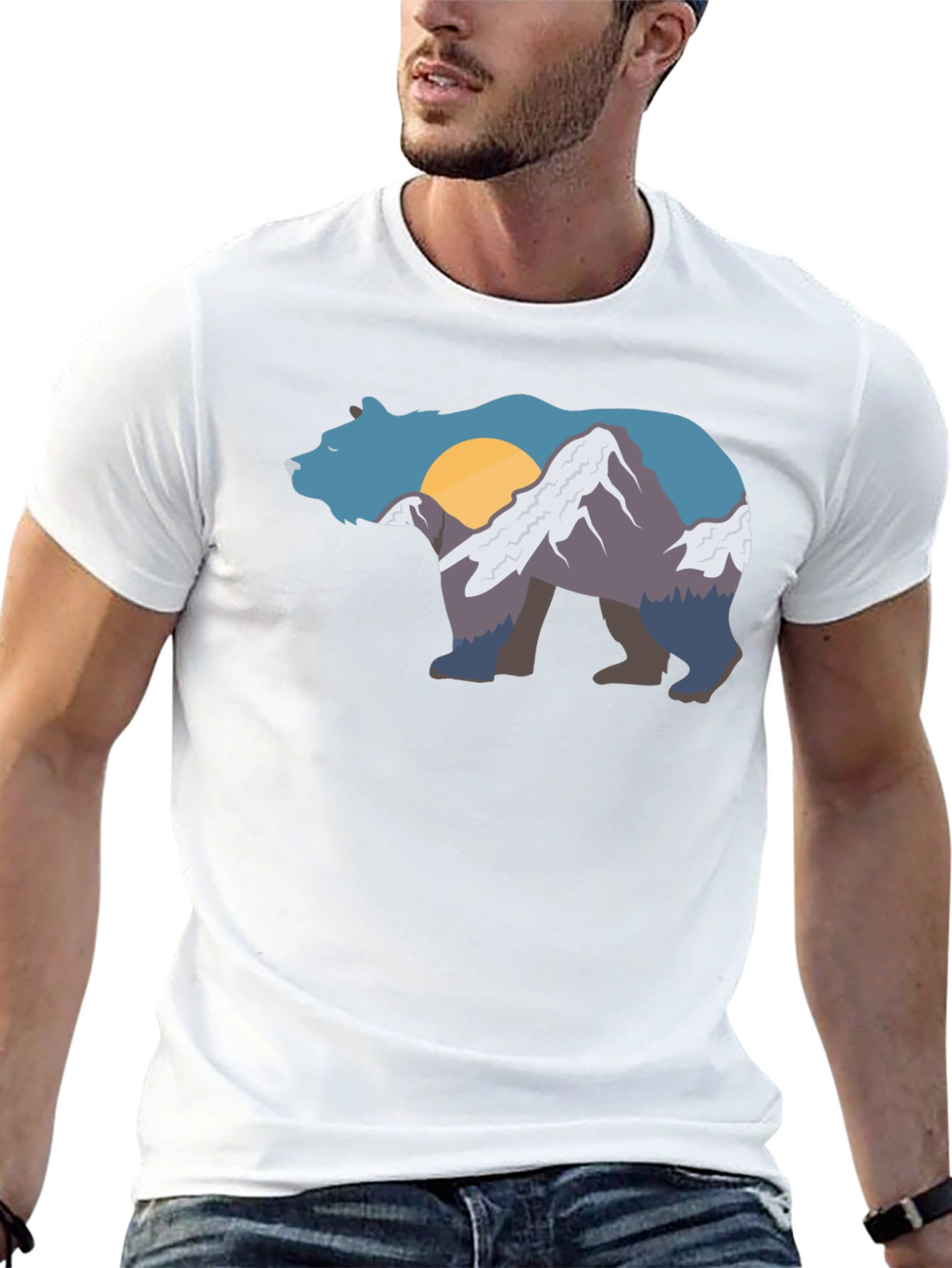 Bear Mountain Graphic Tee - Black Crew Neck