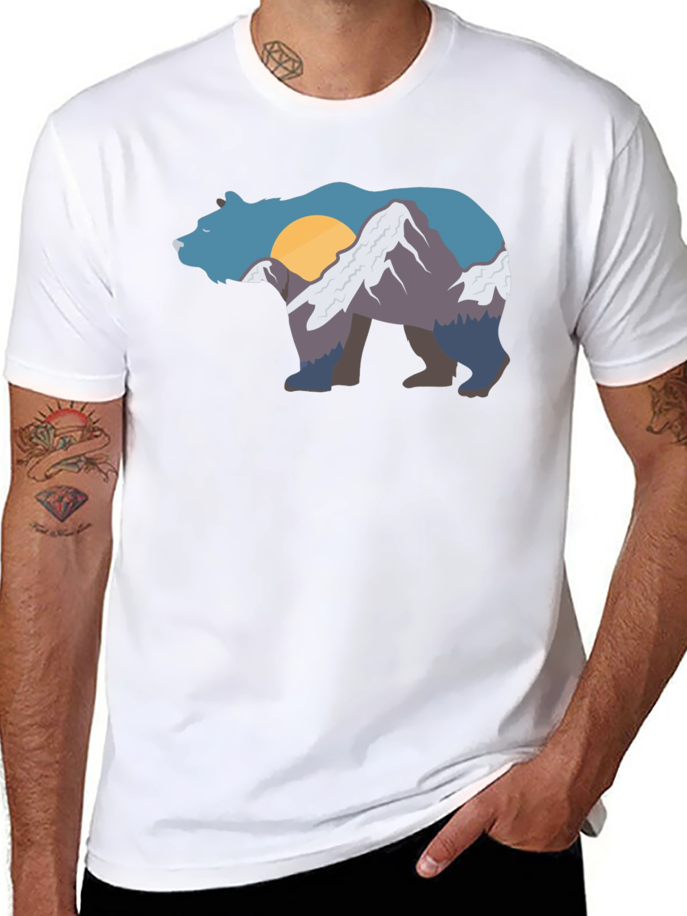 Bear Mountain Graphic Tee - Black Crew Neck