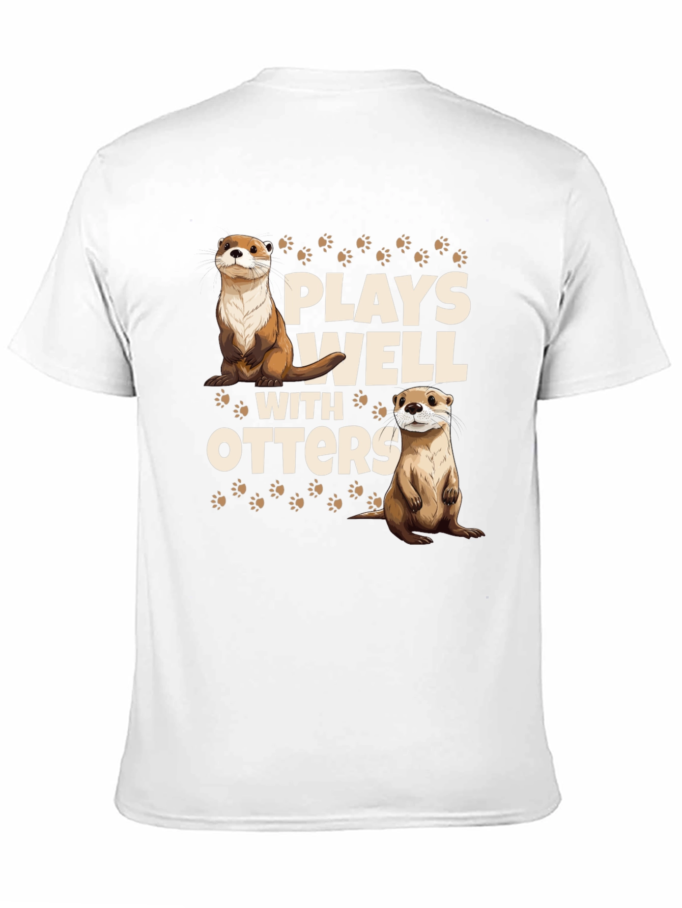 Plays Well With Otters Black T-Shirt