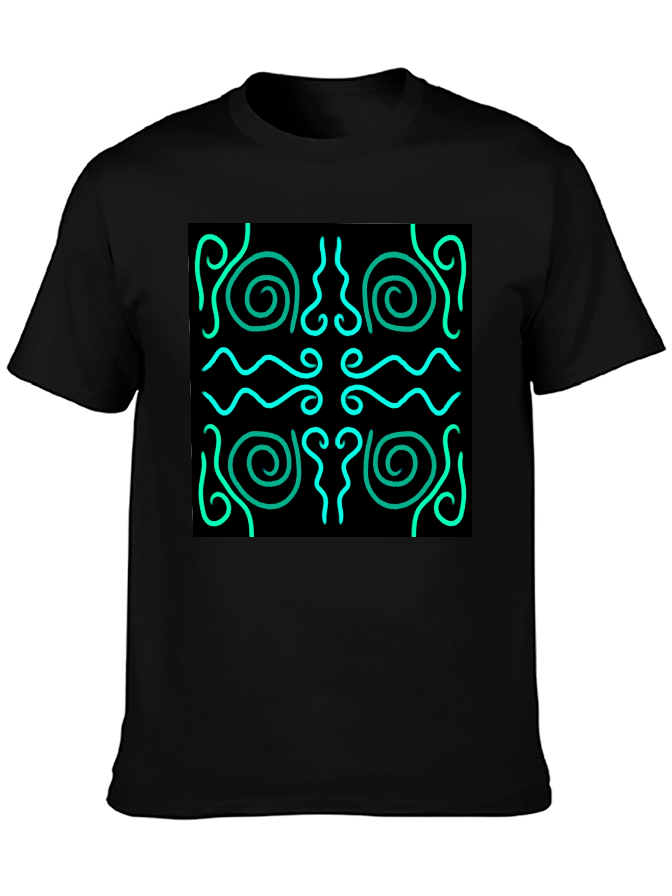 Stylish Black T-Shirt with Abstract Graphic Design