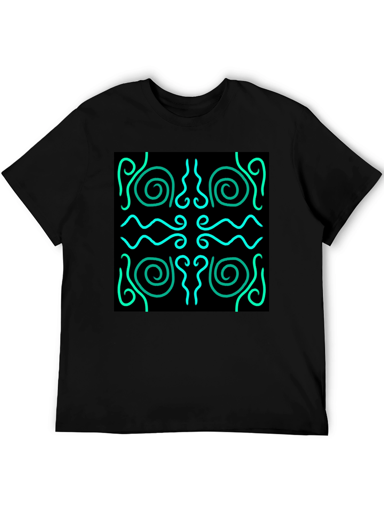 Stylish Black T-Shirt with Abstract Graphic Design