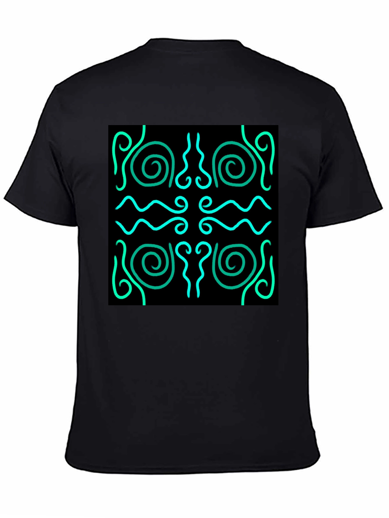 Stylish Black T-Shirt with Abstract Graphic Design