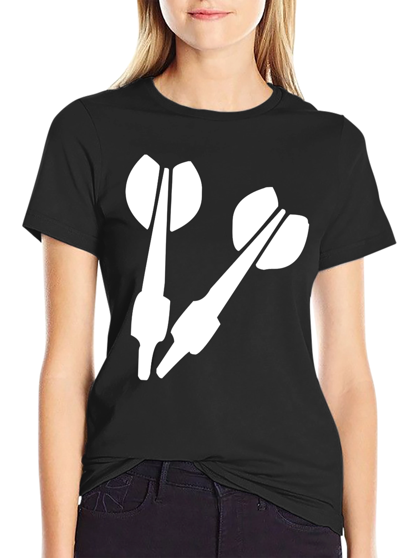 Darts Graphic Tee - Black Cotton Casual T-Shirt