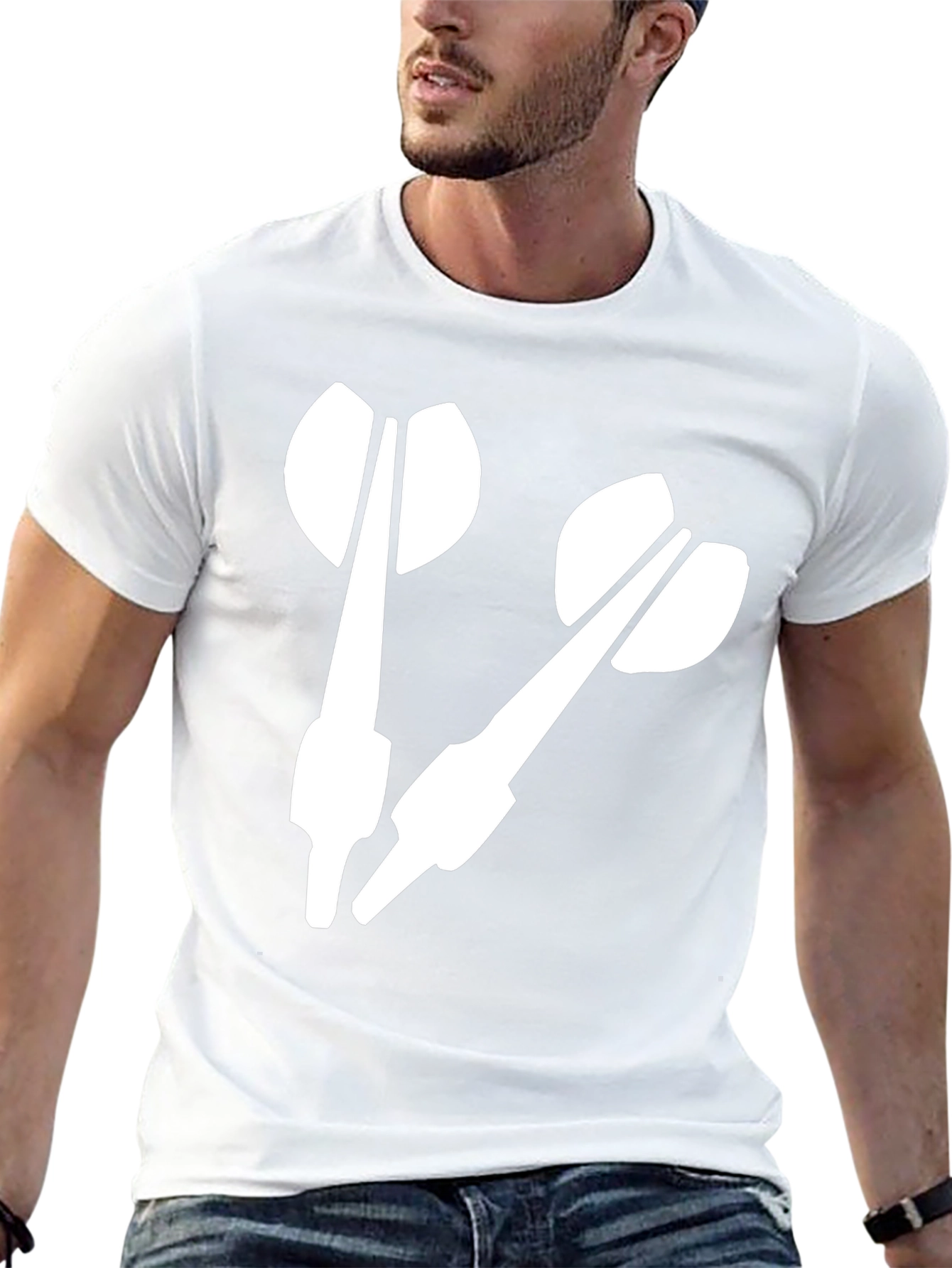 Darts Graphic Tee - Black Cotton Casual T-Shirt