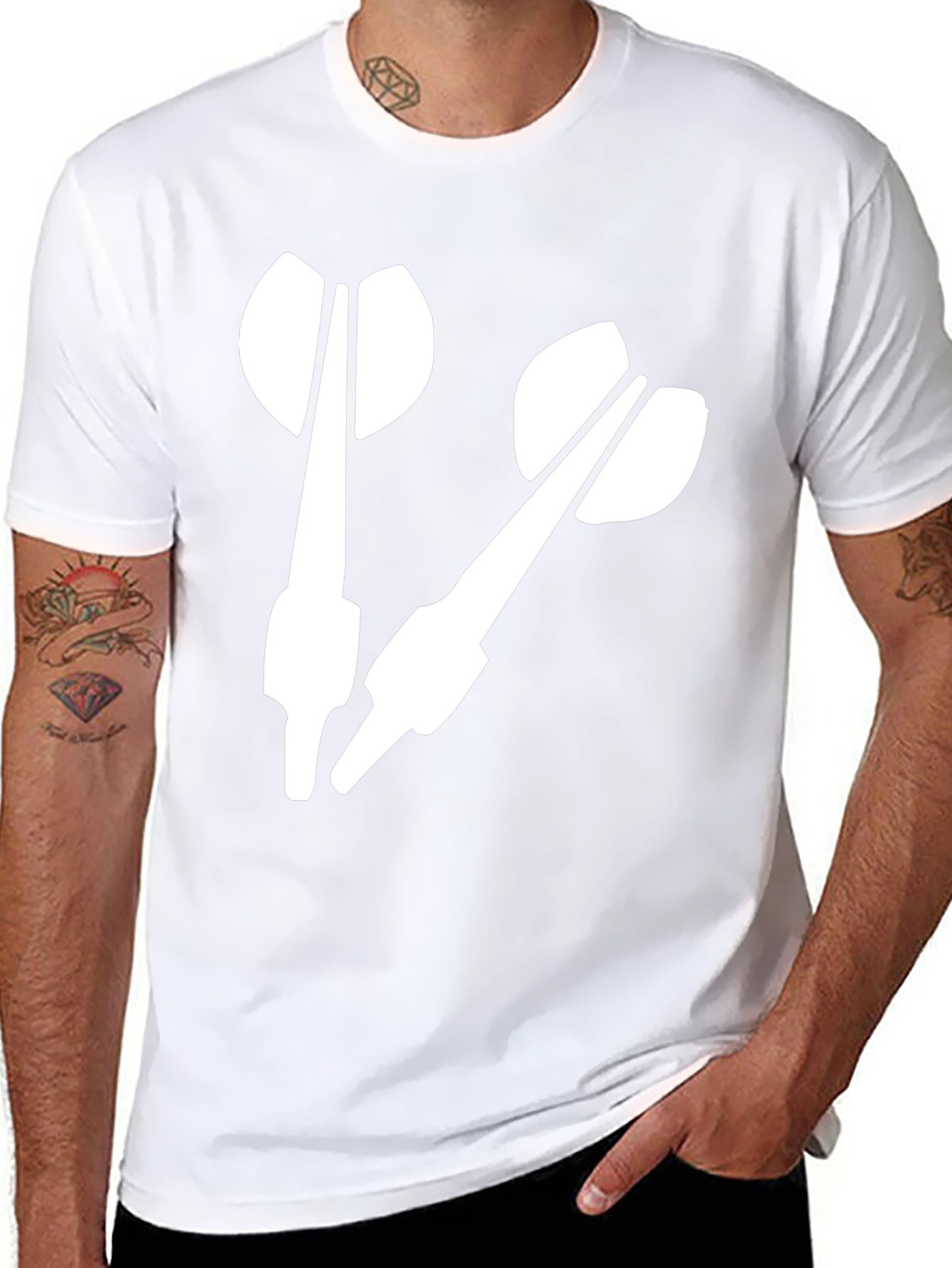 Darts Graphic Tee - Black Cotton Casual T-Shirt