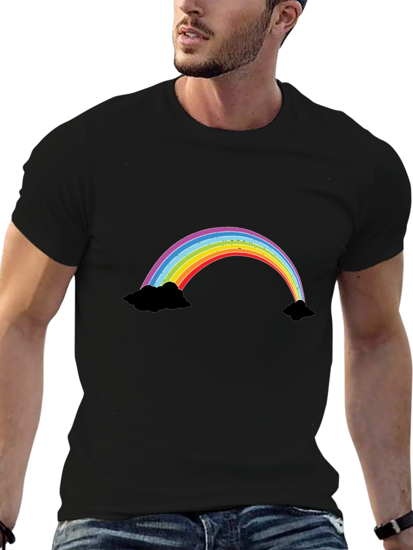 Rainbow Graphic Black T-Shirt