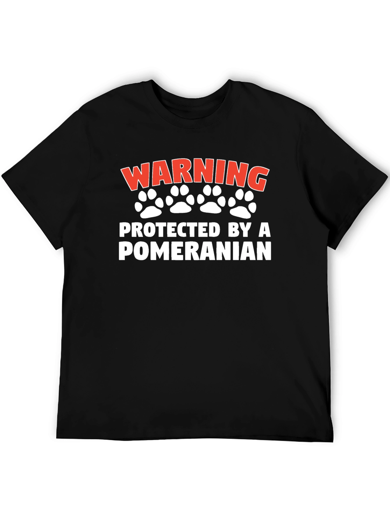 Warning Protected By Pomeranian Graphic Tee