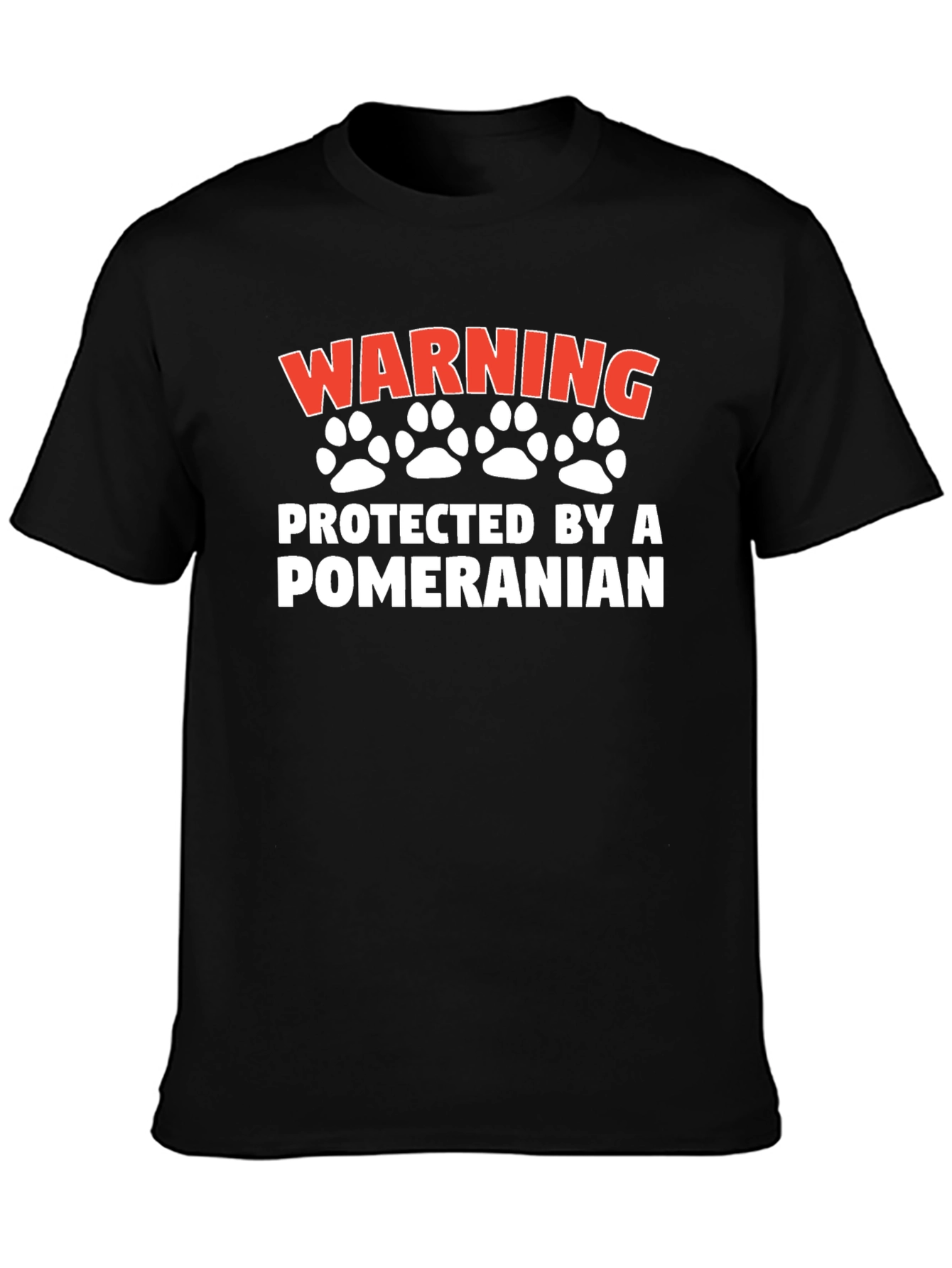 Warning Protected By Pomeranian Graphic Tee