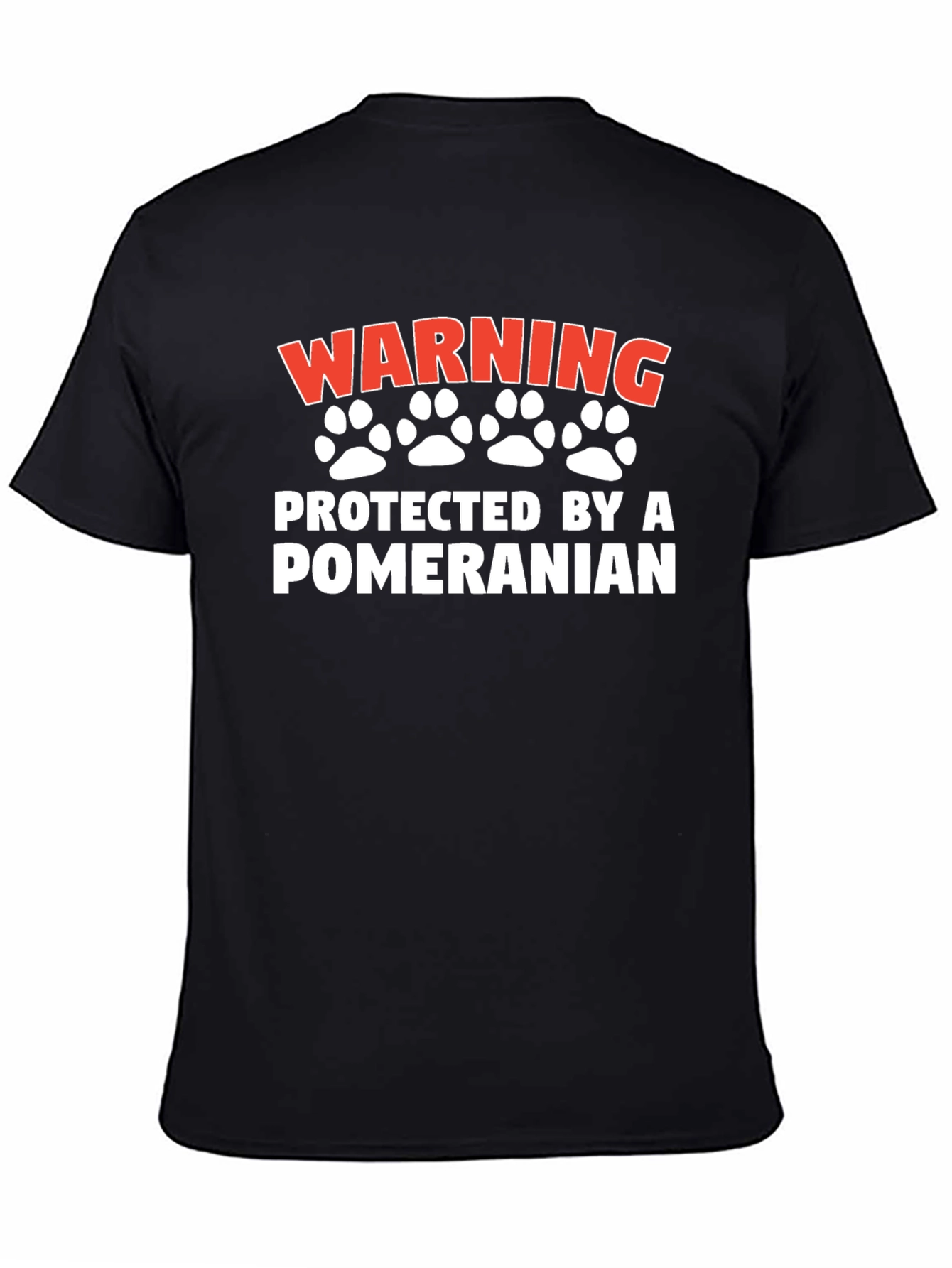 Warning Protected By Pomeranian Graphic Tee