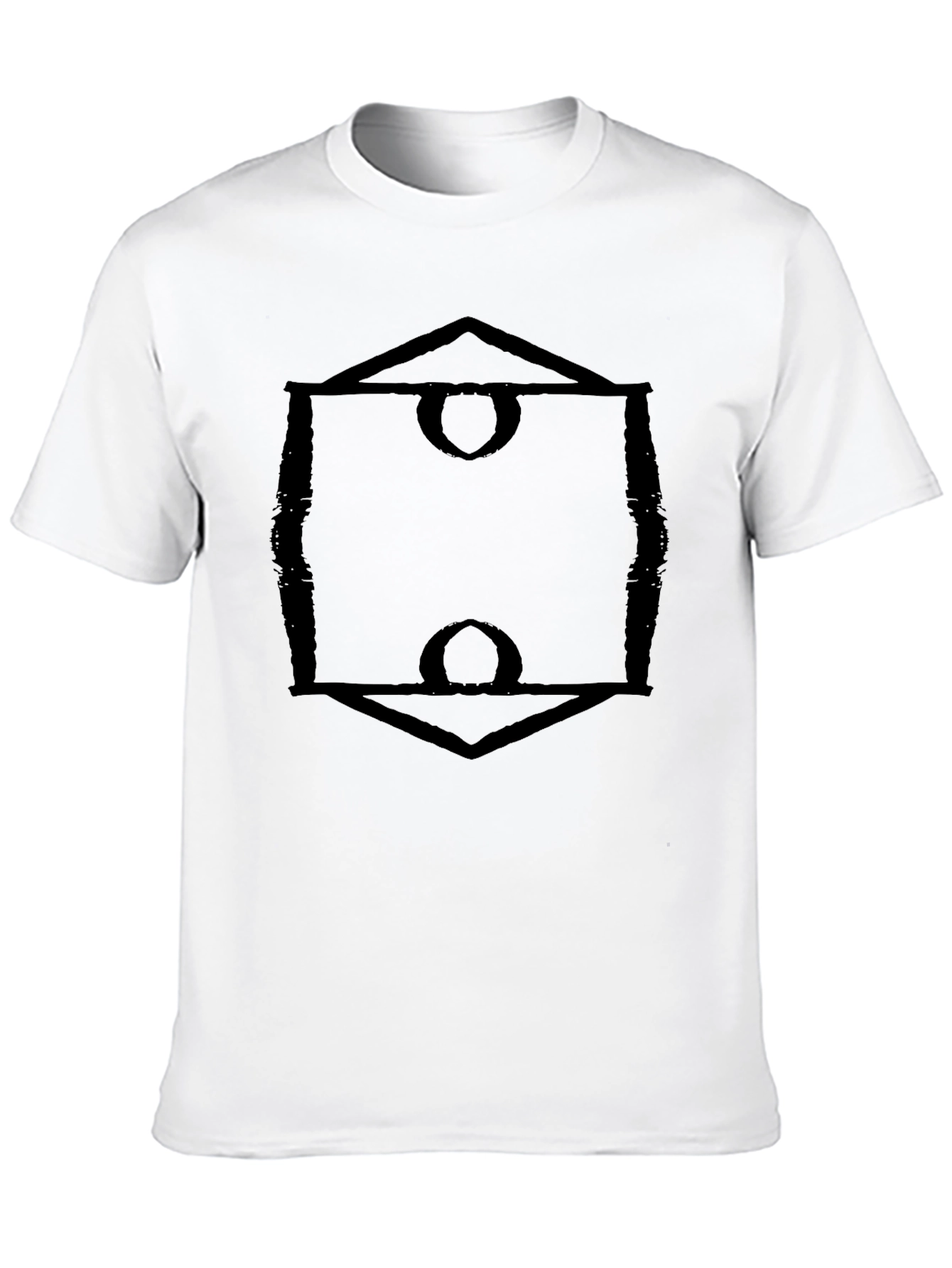 Abstract Geometric Design Black Tee