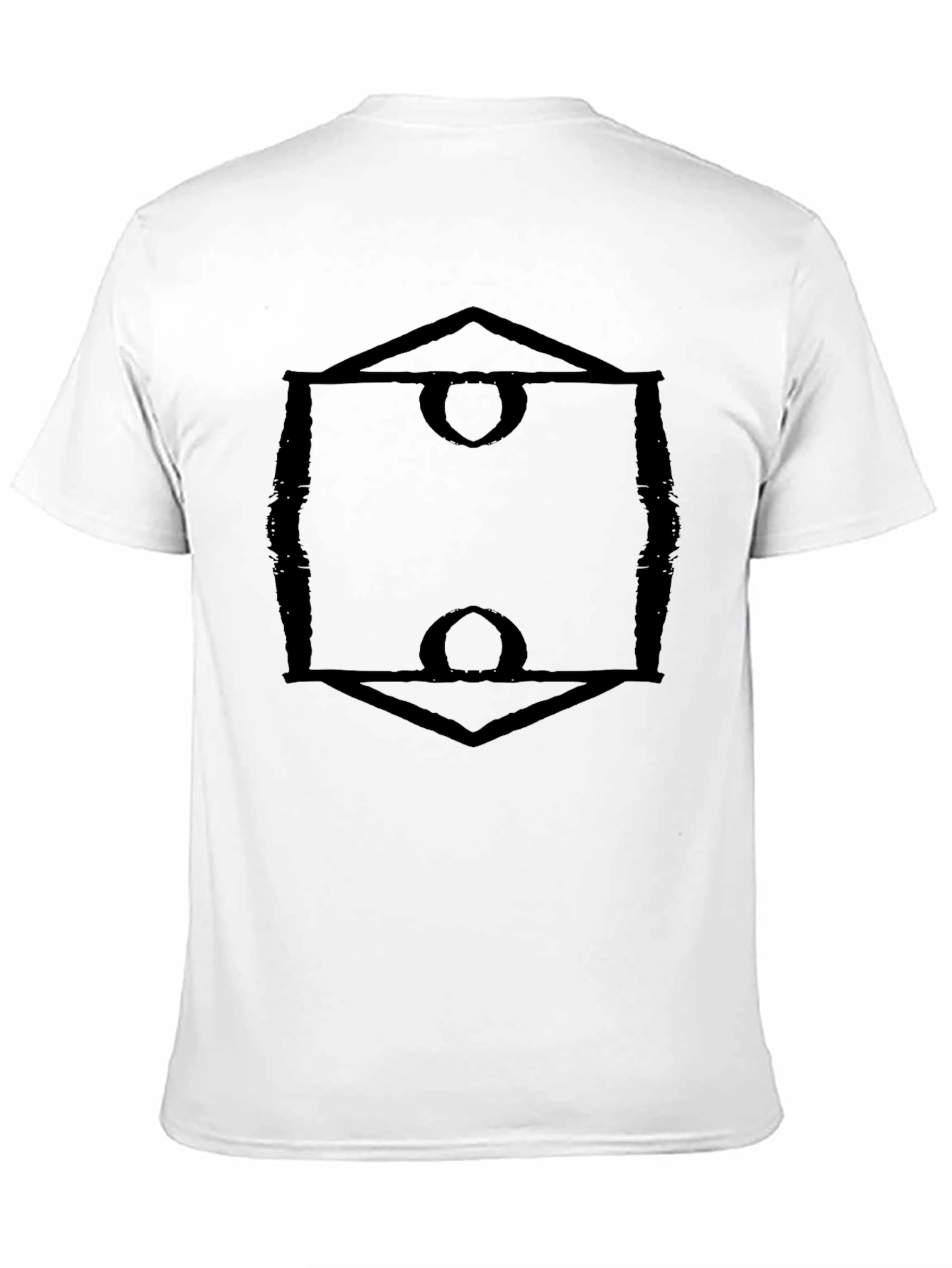 Abstract Geometric Design Black Tee