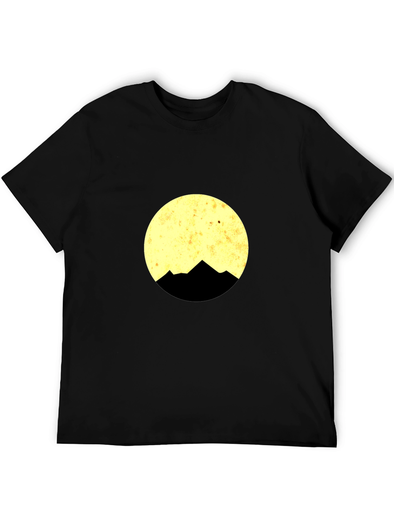 Mountain Moon Graphic Tee - Black Cotton