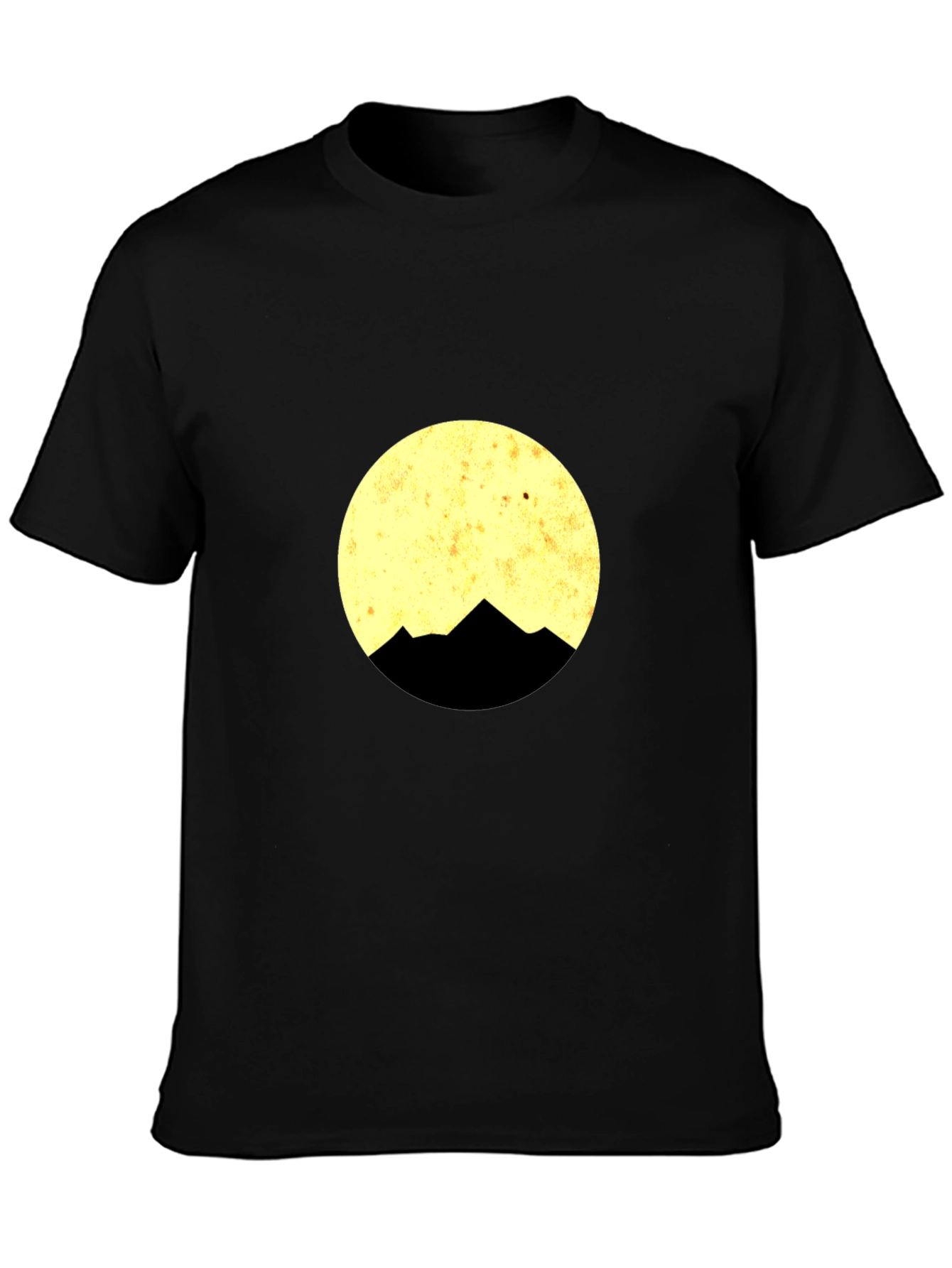 Mountain Moon Graphic Tee - Black Cotton