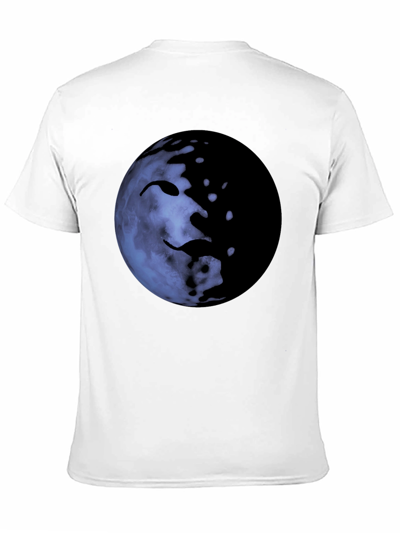 Unique Moon Face Graphic Black T-Shirt
