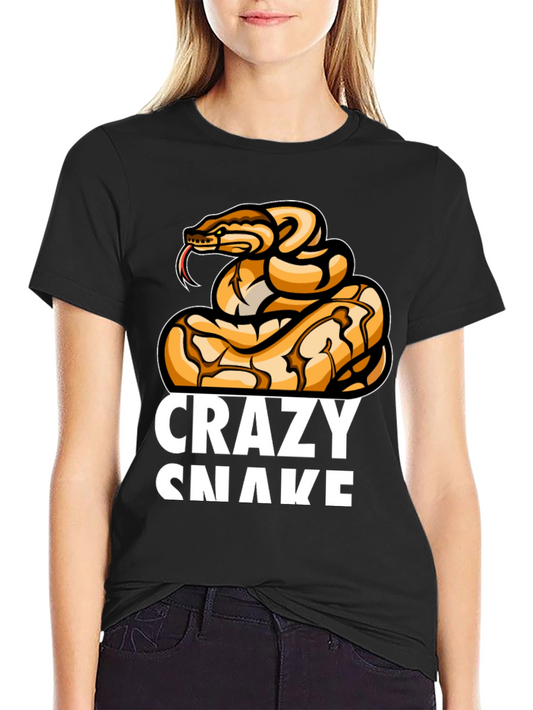Crazy Snake Graphic T-Shirt - Black
