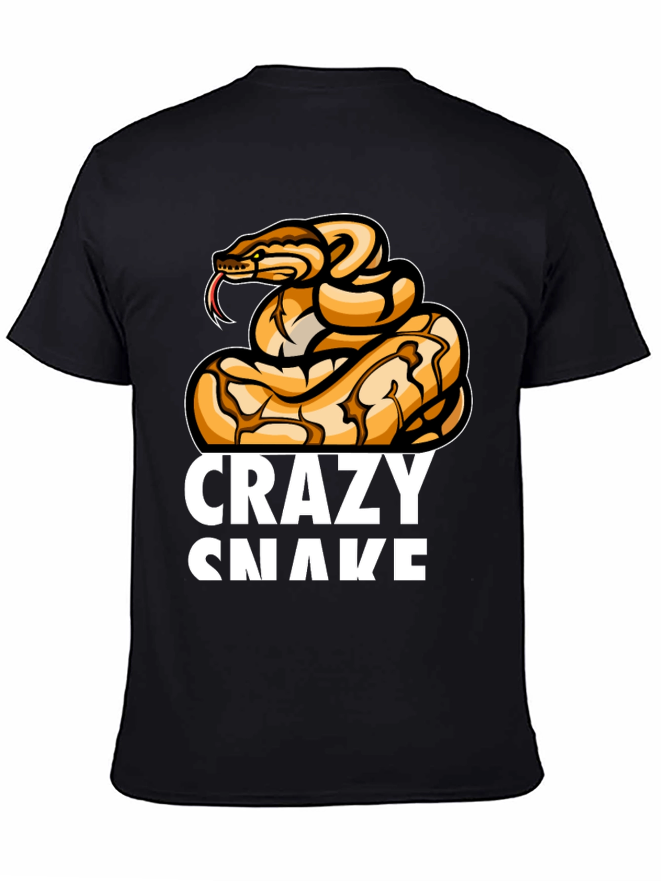 Crazy Snake Graphic T-Shirt - Black