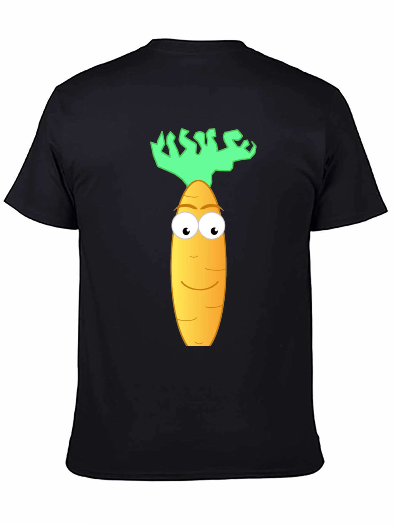 Funny Carrot Cartoon Graphic Tee - Black