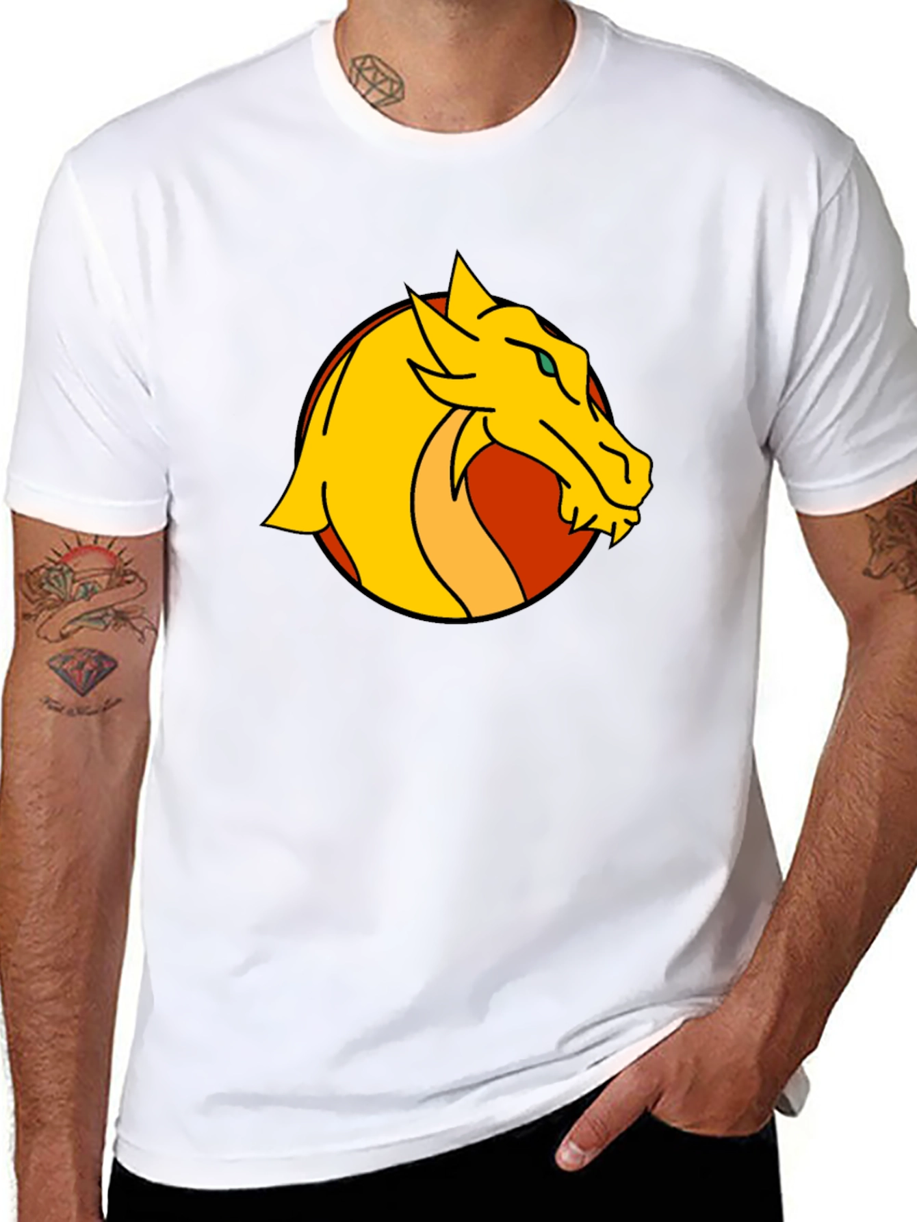 Dragon Graphic Print Black T-Shirt
