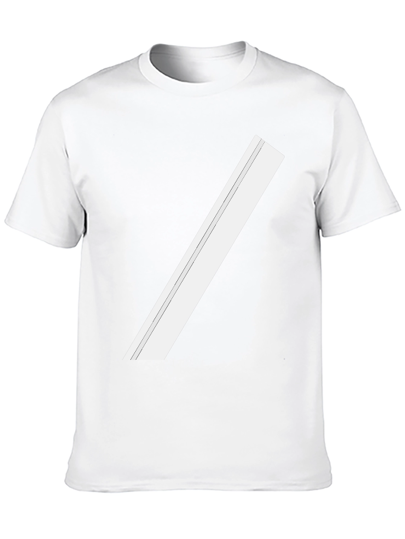 Modern Black Tee with Diagonal White Stripe