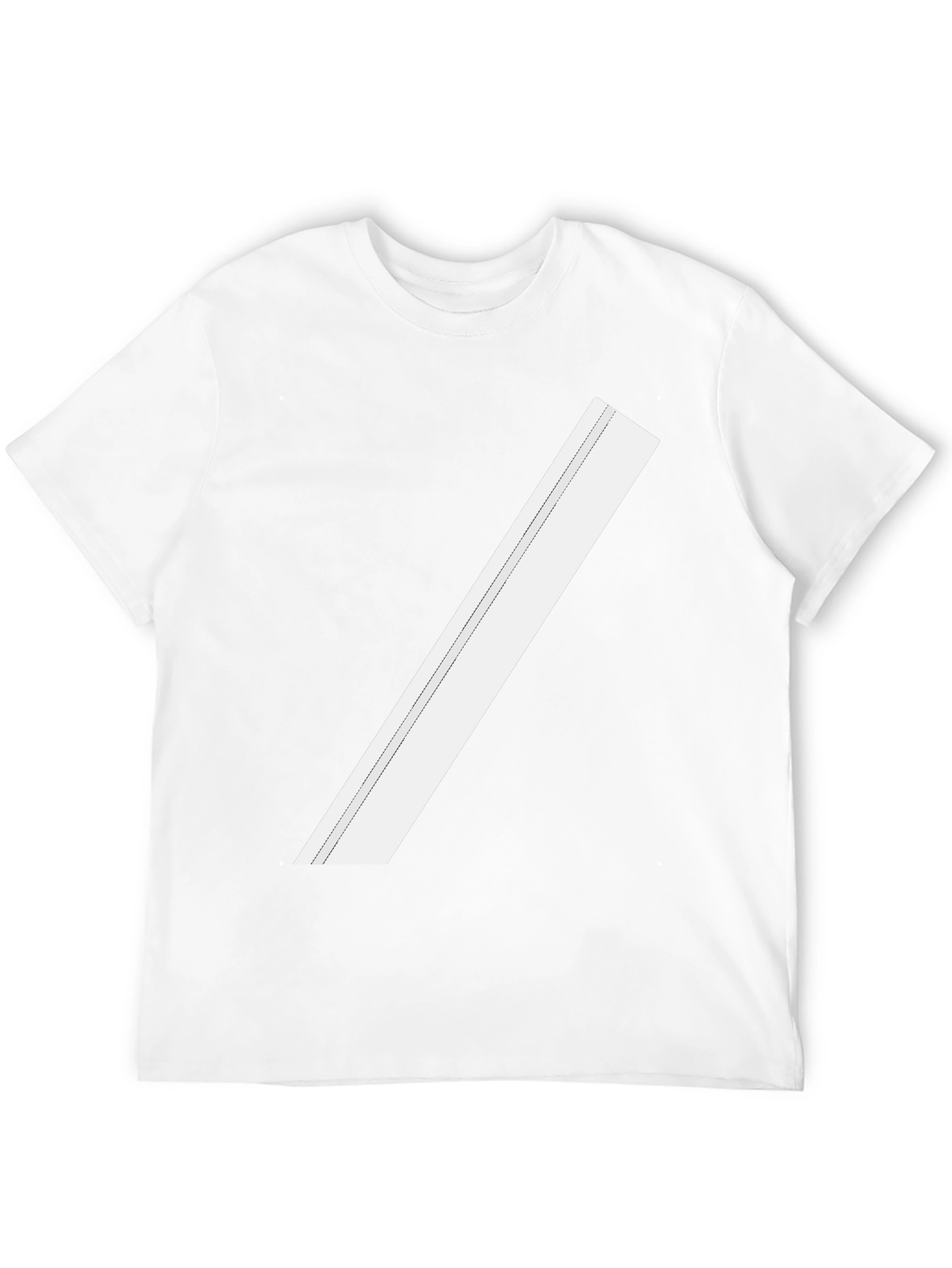 Modern Black Tee with Diagonal White Stripe