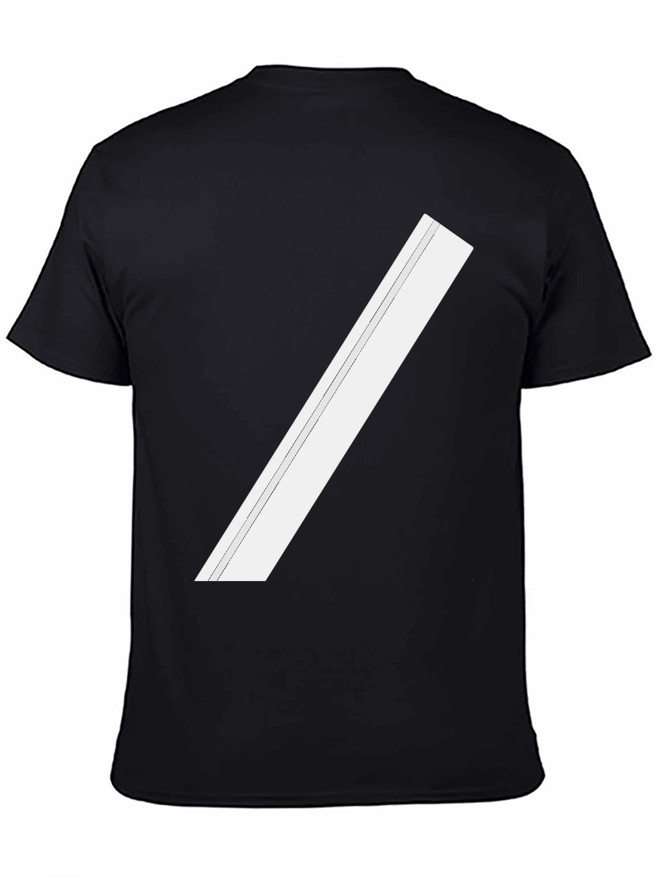 Modern Black Tee with Diagonal White Stripe