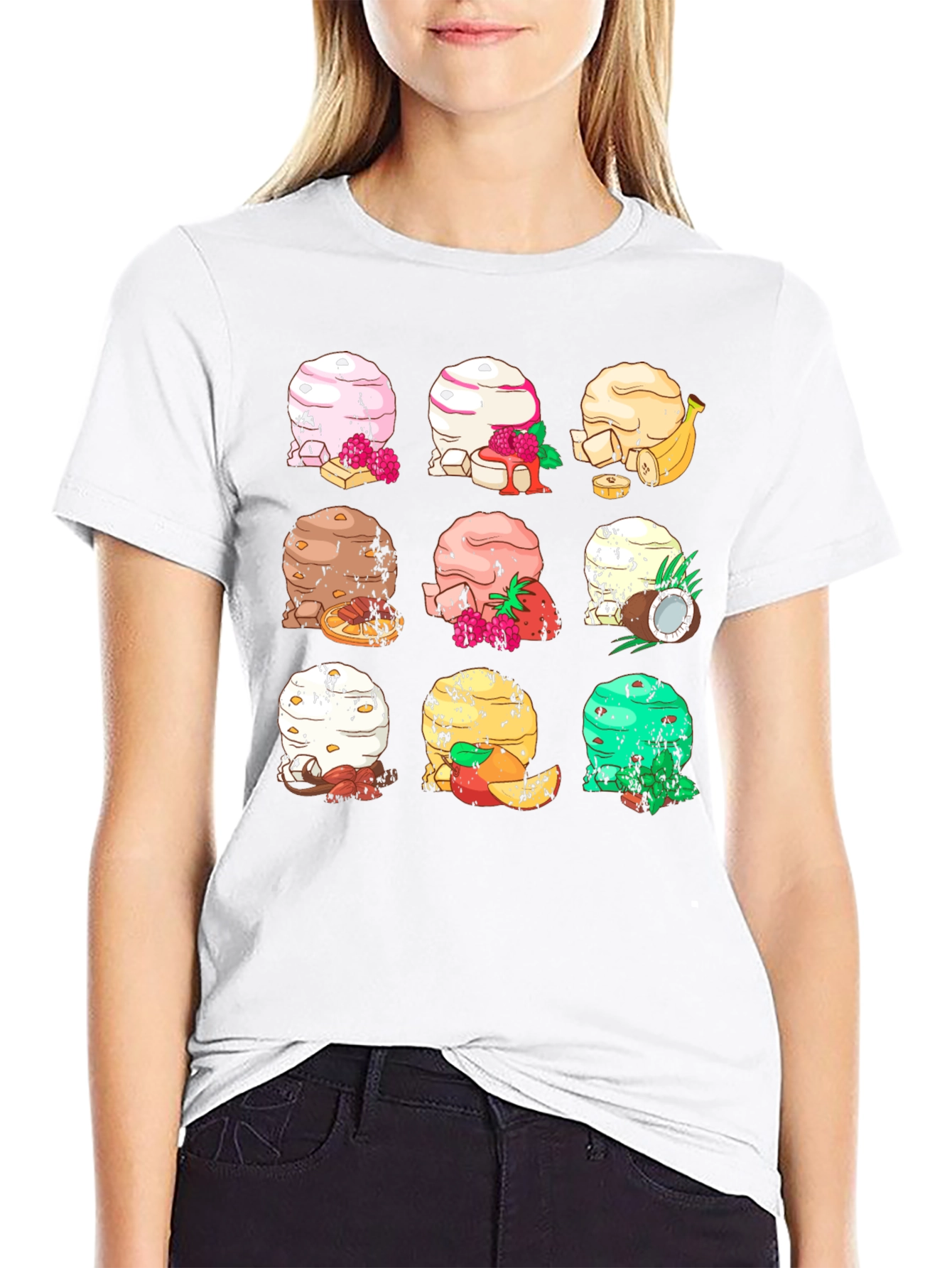 Ice Cream Flavors Graphic T-Shirt