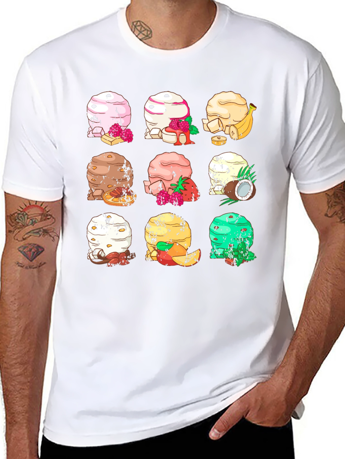 Ice Cream Flavors Graphic T-Shirt