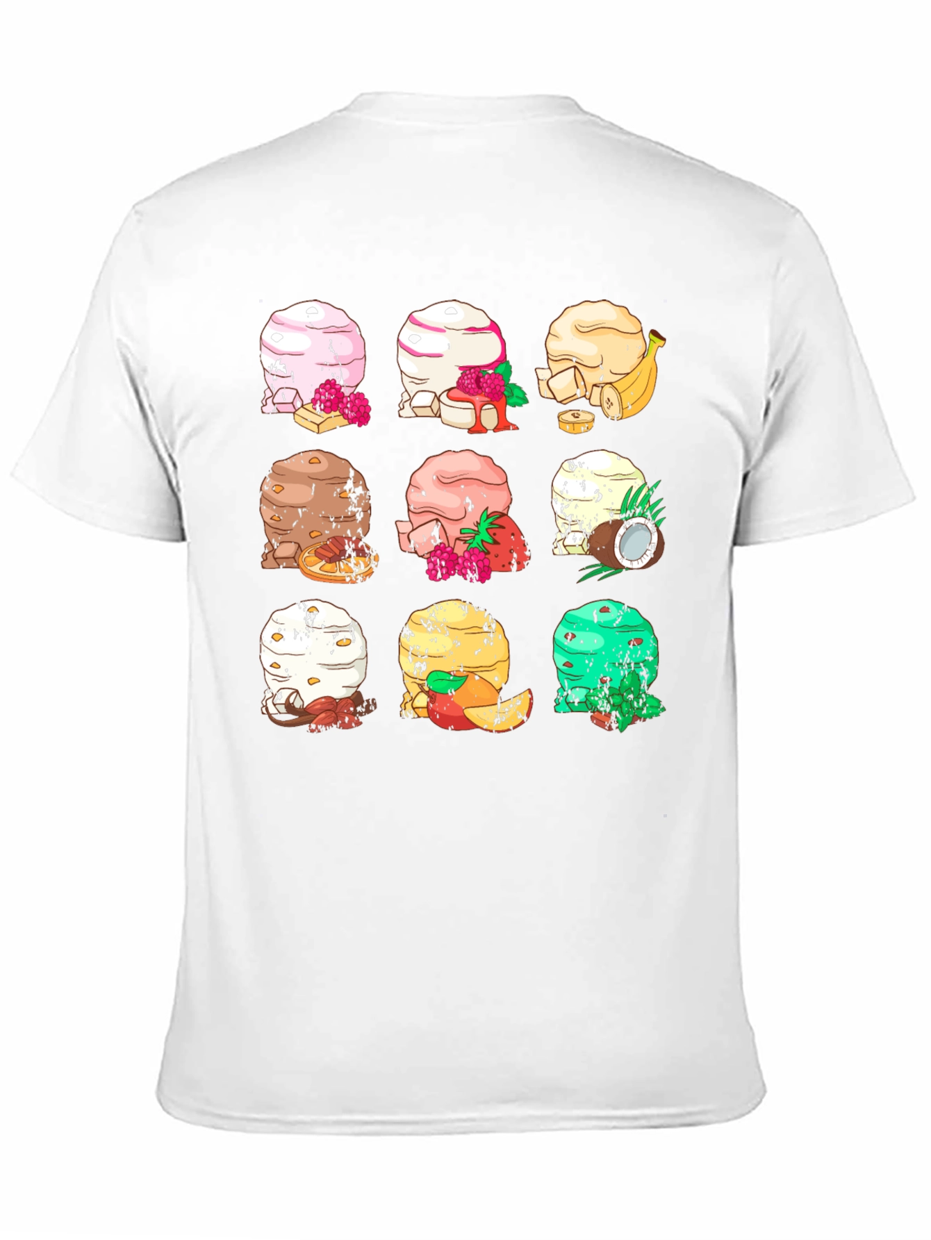 Ice Cream Flavors Graphic T-Shirt