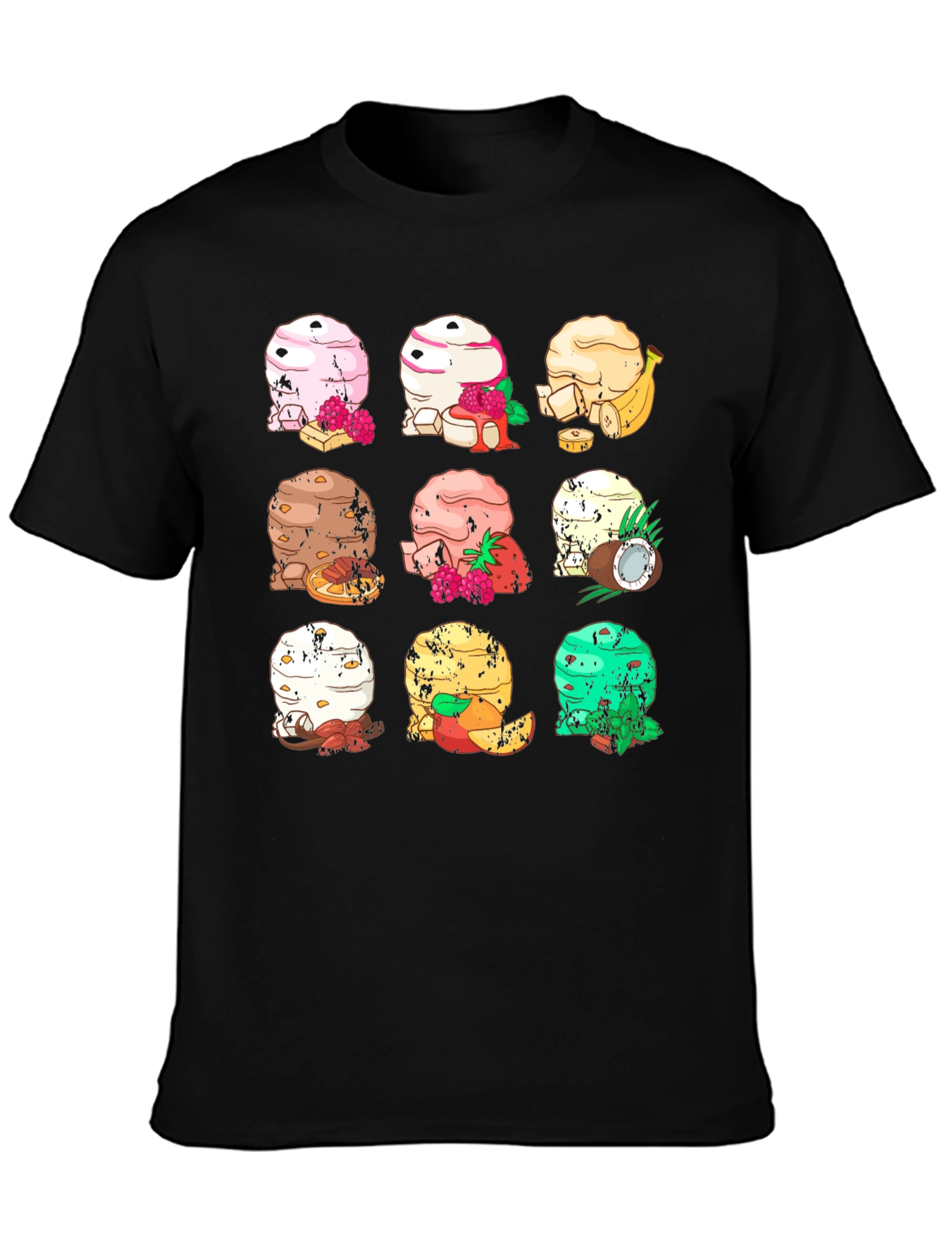 Ice Cream Flavors Graphic T-Shirt