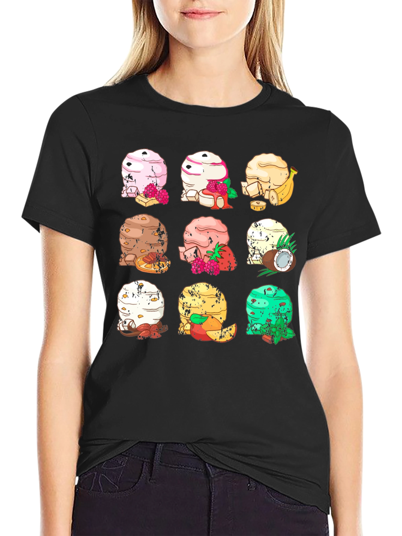 Ice Cream Flavors Graphic T-Shirt