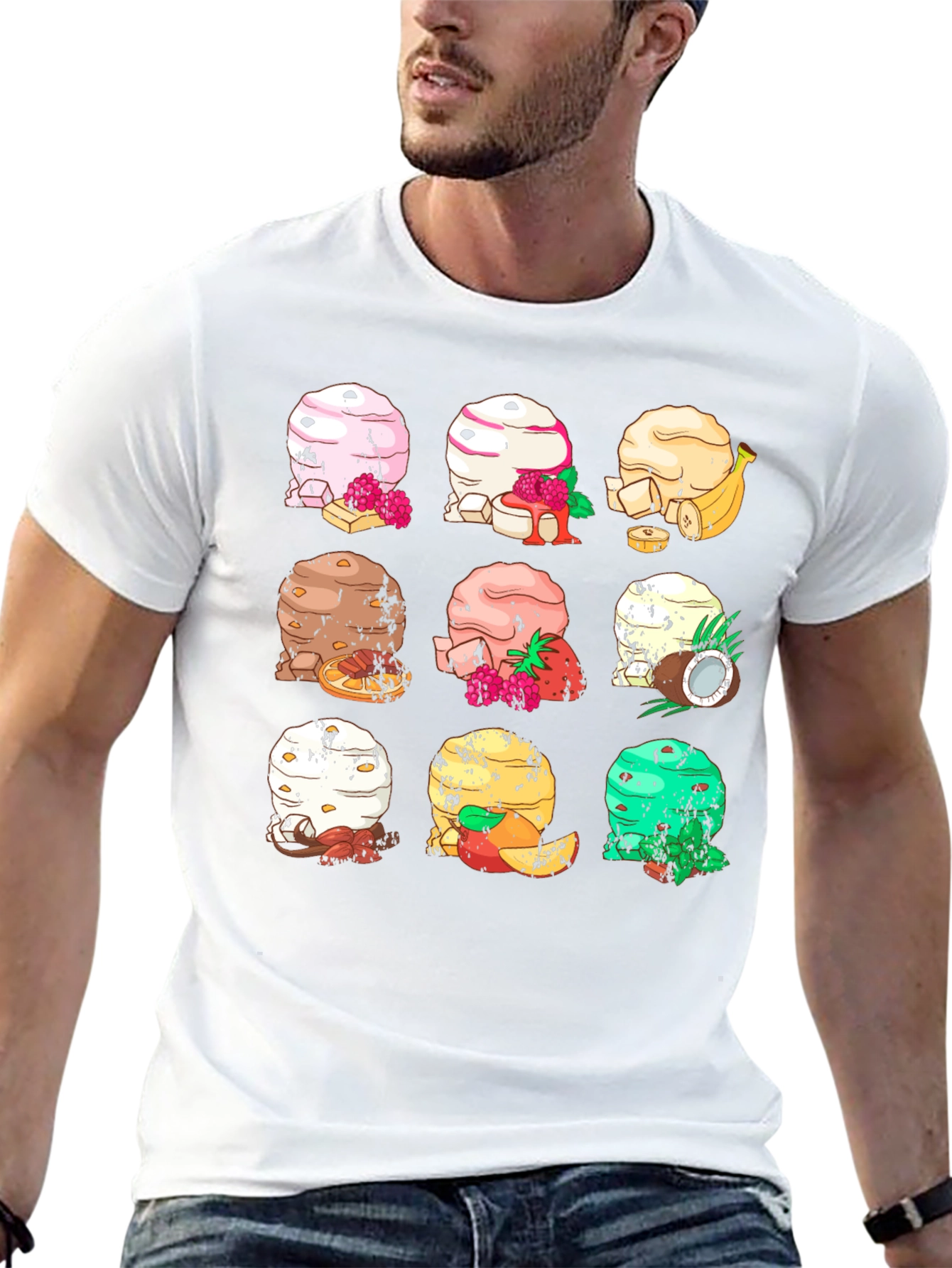 Ice Cream Flavors Graphic T-Shirt