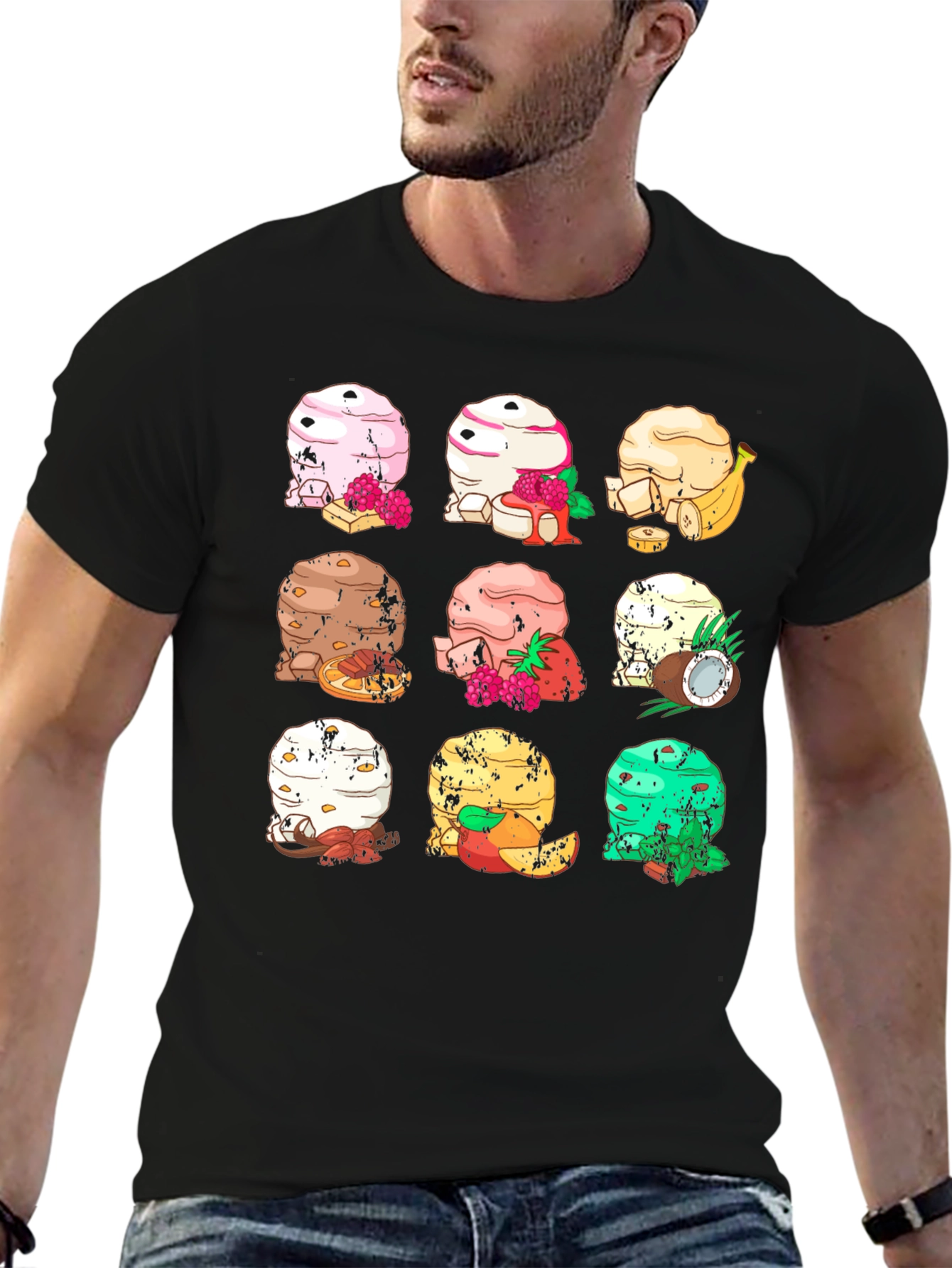 Ice Cream Flavors Graphic T-Shirt